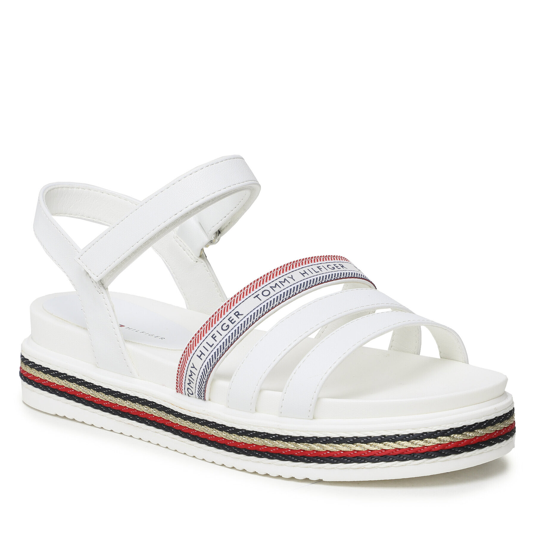 Tommy Hilfiger Сандали Platform Velcro Sandal T3A2-32762-0371 S Бял - Pepit.bg