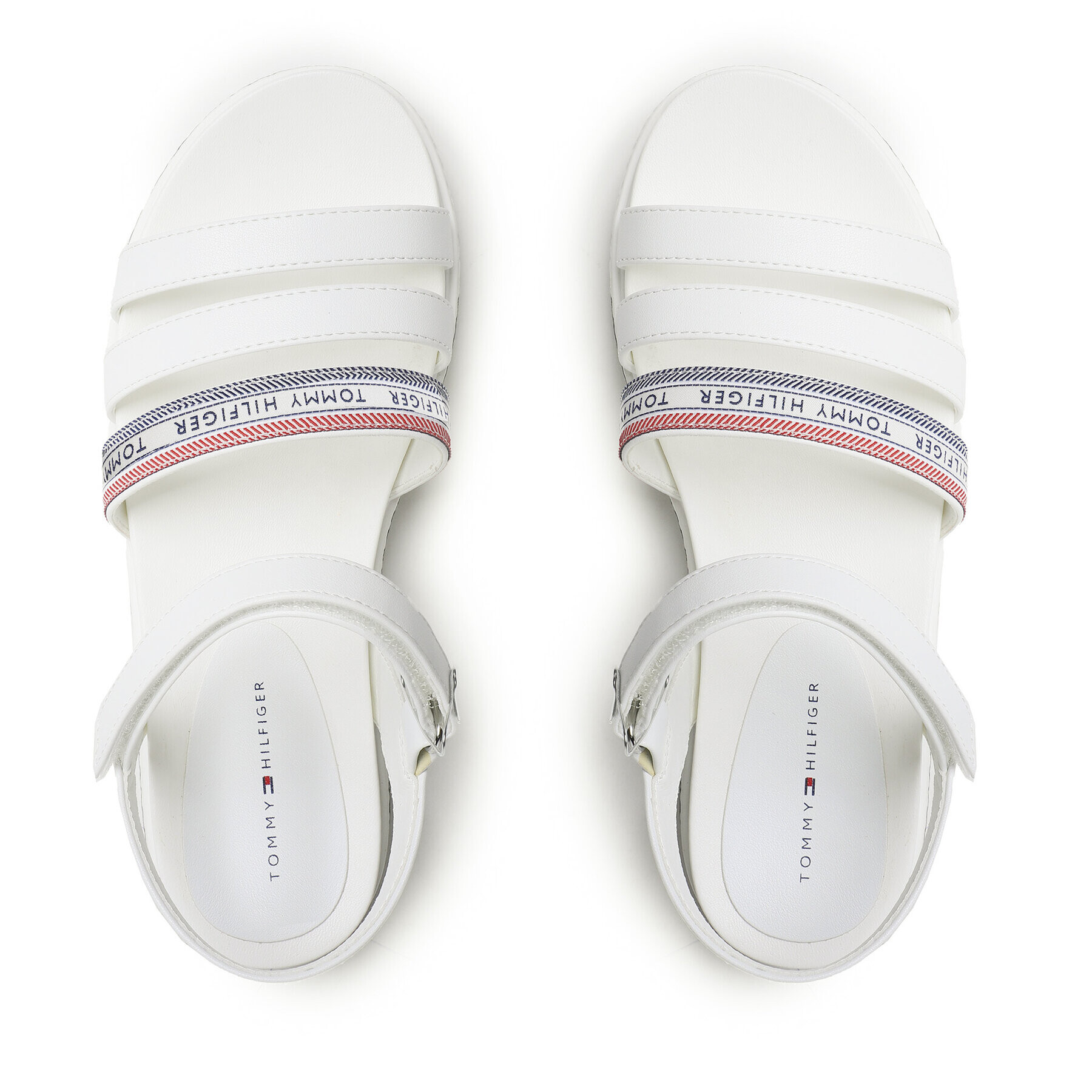 Tommy Hilfiger Сандали Platform Velcro Sandal T3A2-32762-0371 S Бял - Pepit.bg