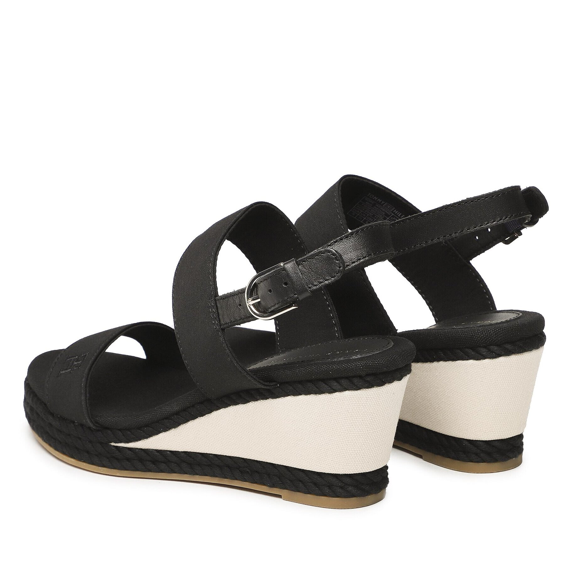 Tommy Hilfiger Сандали Rope Webbing Mid Wedge FW0FW07092 Черен - Pepit.bg