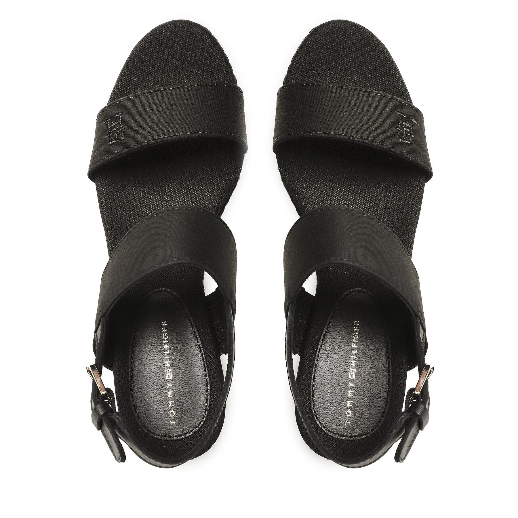 Tommy Hilfiger Сандали Rope Webbing Mid Wedge FW0FW07092 Черен - Pepit.bg