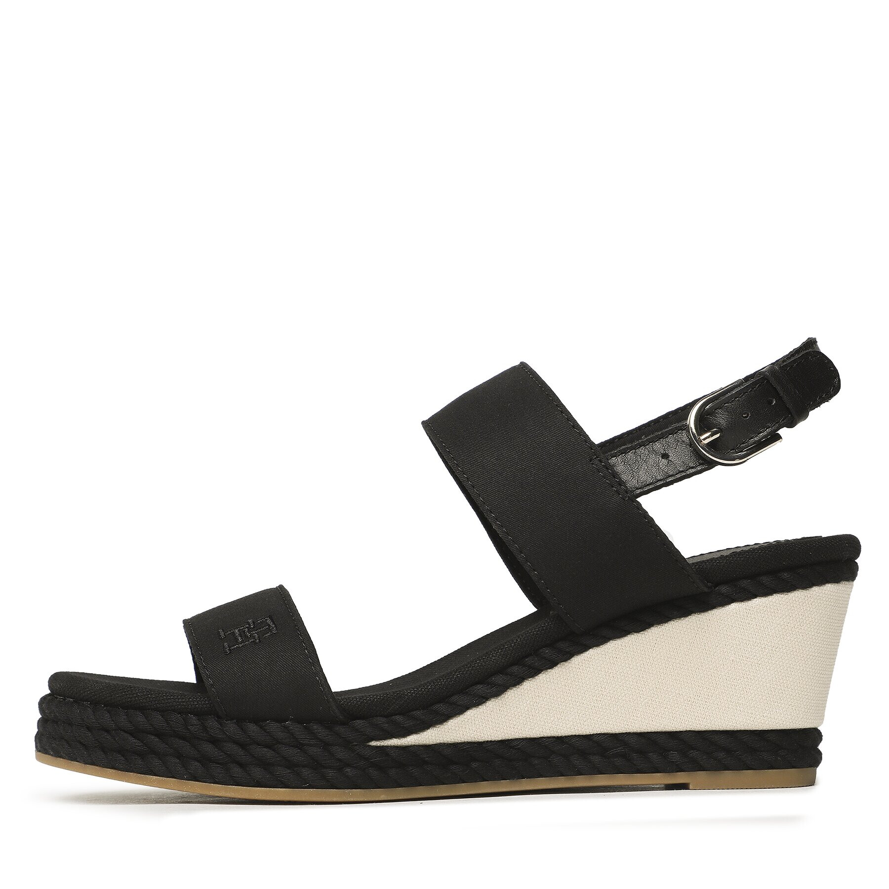 Tommy Hilfiger Сандали Rope Webbing Mid Wedge FW0FW07092 Черен - Pepit.bg