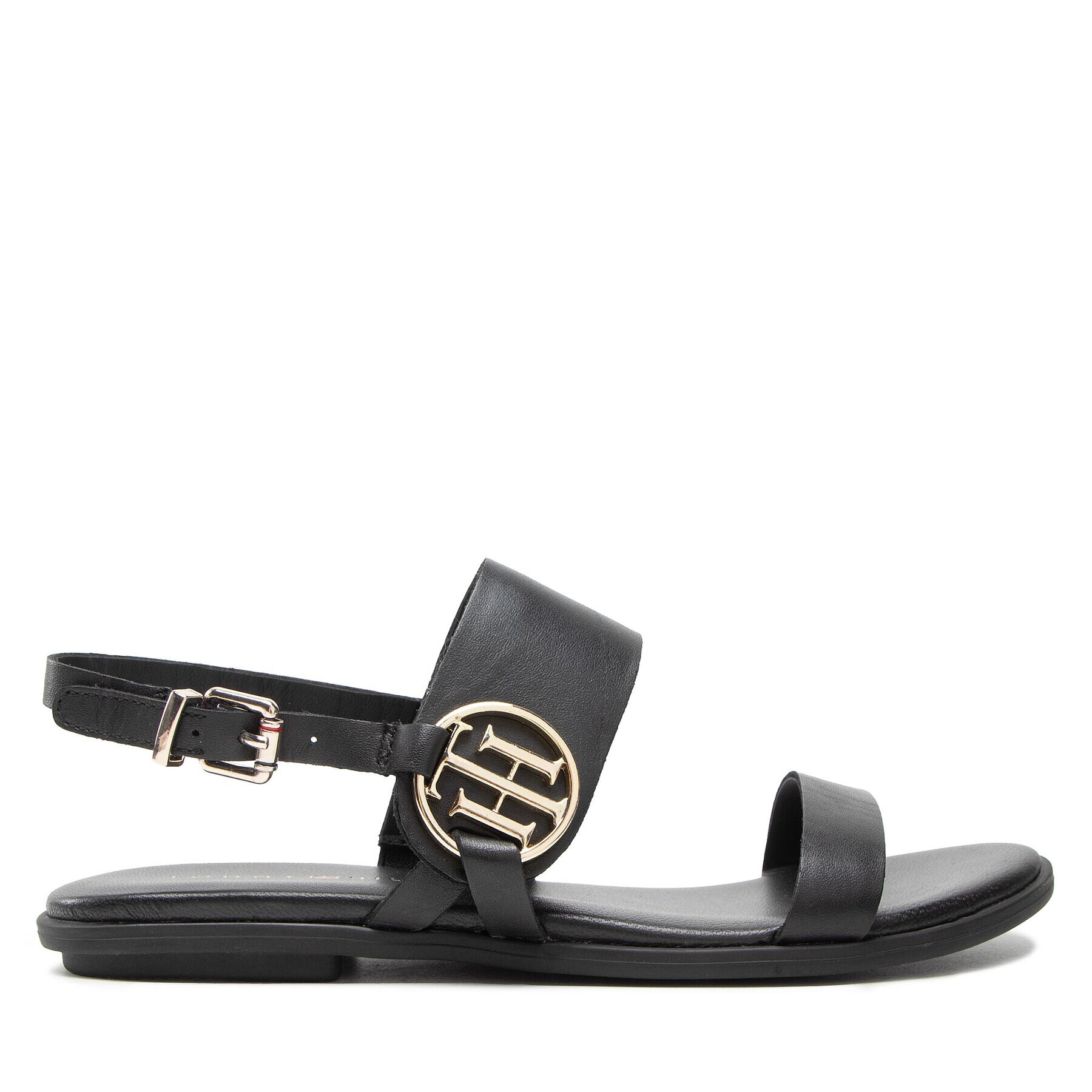 Tommy Hilfiger Сандали Round Th Flat Sandal FW0FW06230 Черен - Pepit.bg