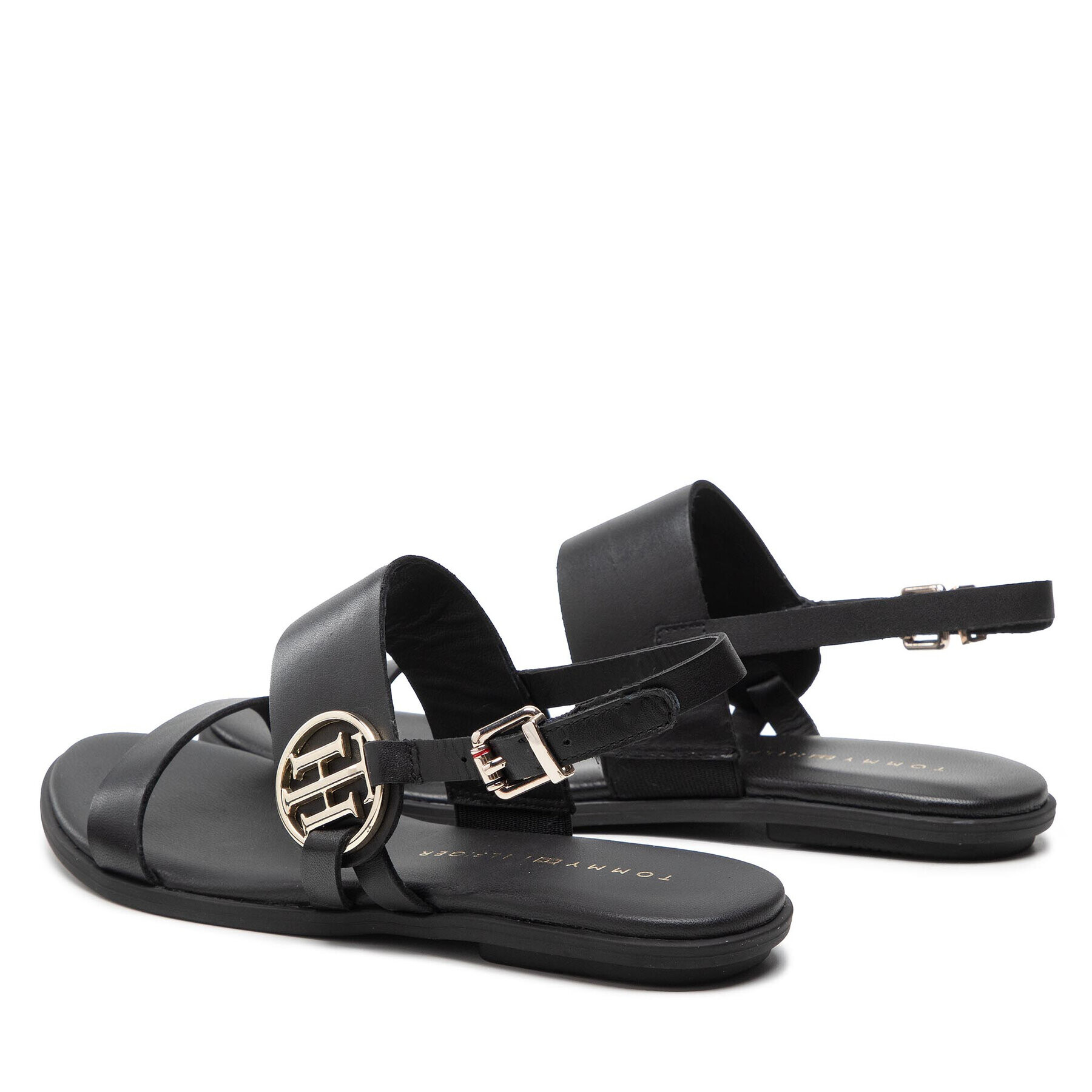 Tommy Hilfiger Сандали Round Th Flat Sandal FW0FW06230 Черен - Pepit.bg