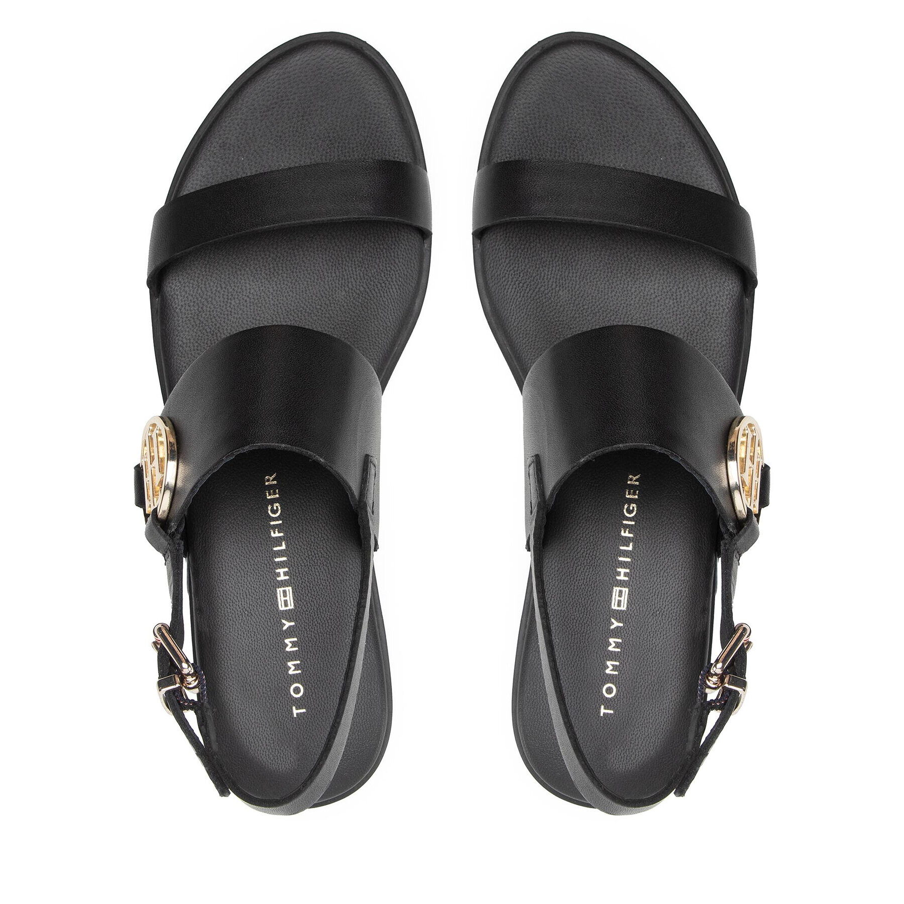 Tommy Hilfiger Сандали Round Th Flat Sandal FW0FW06230 Черен - Pepit.bg