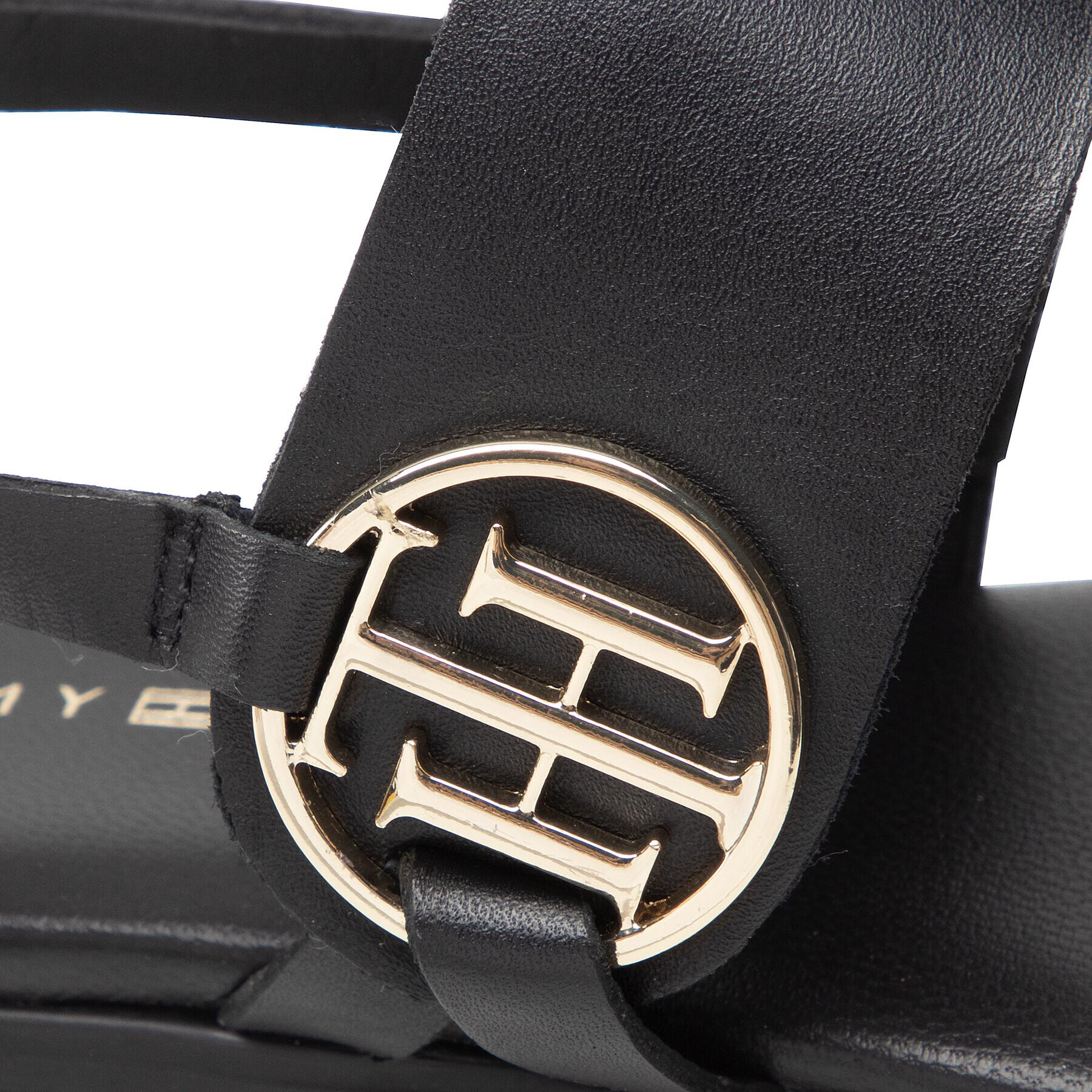 Tommy Hilfiger Сандали Round Th Flat Sandal FW0FW06230 Черен - Pepit.bg