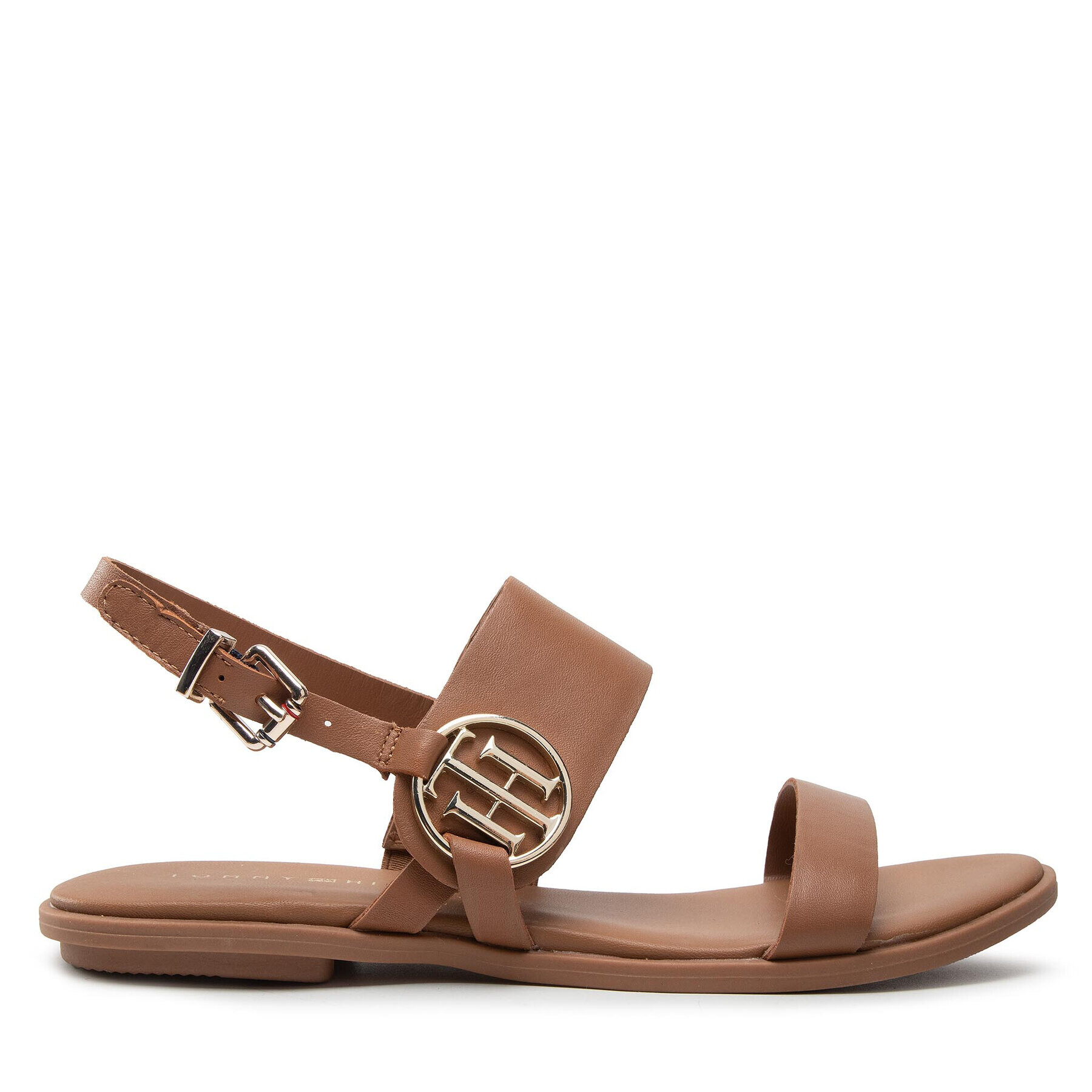 Tommy Hilfiger Сандали Round Th Flat Sandal FW0FW06230 Кафяв - Pepit.bg