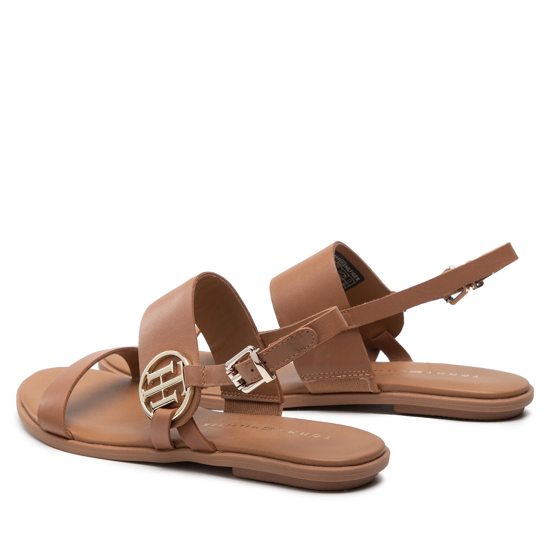 Tommy Hilfiger Сандали Round Th Flat Sandal FW0FW06230 Кафяв - Pepit.bg