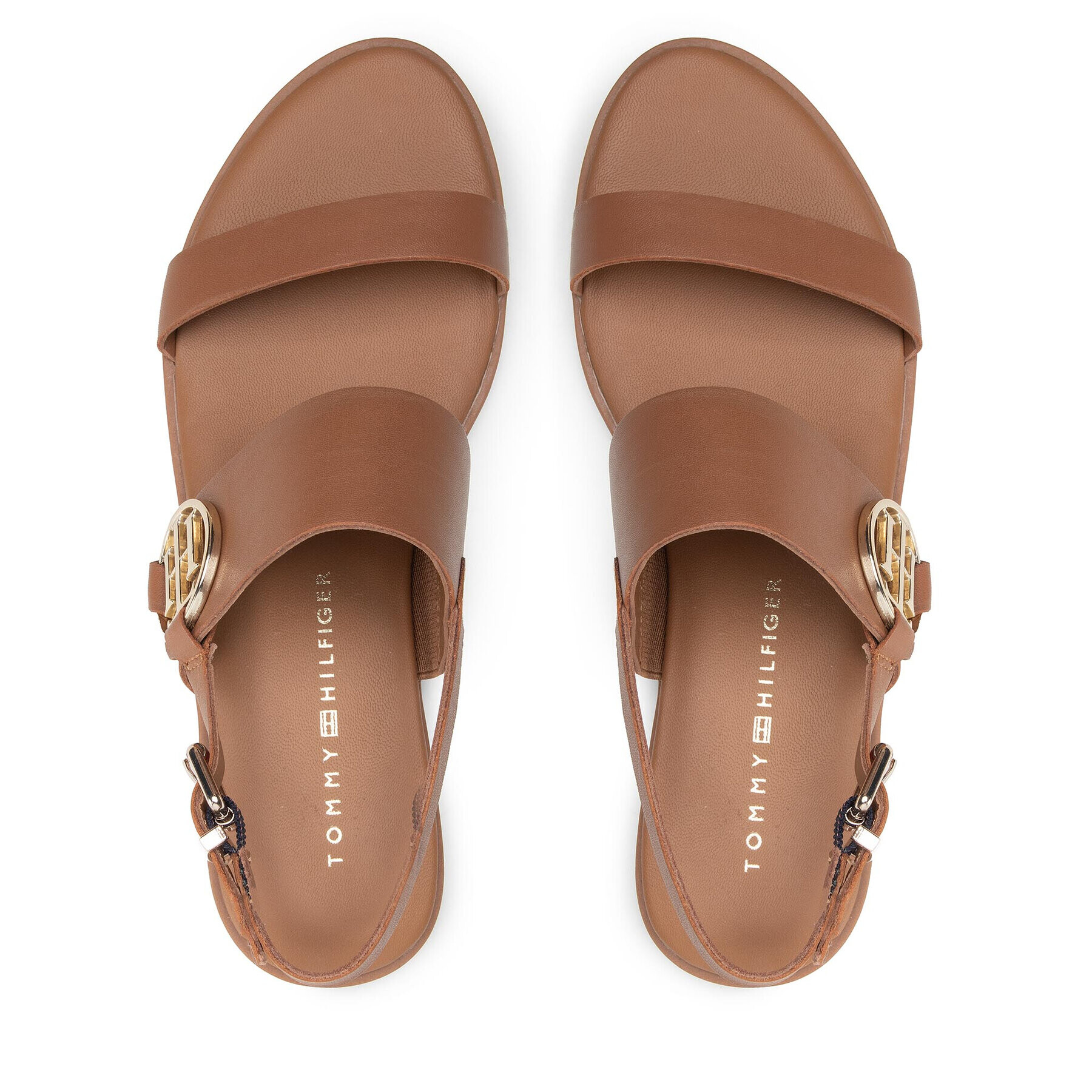 Tommy Hilfiger Сандали Round Th Flat Sandal FW0FW06230 Кафяв - Pepit.bg