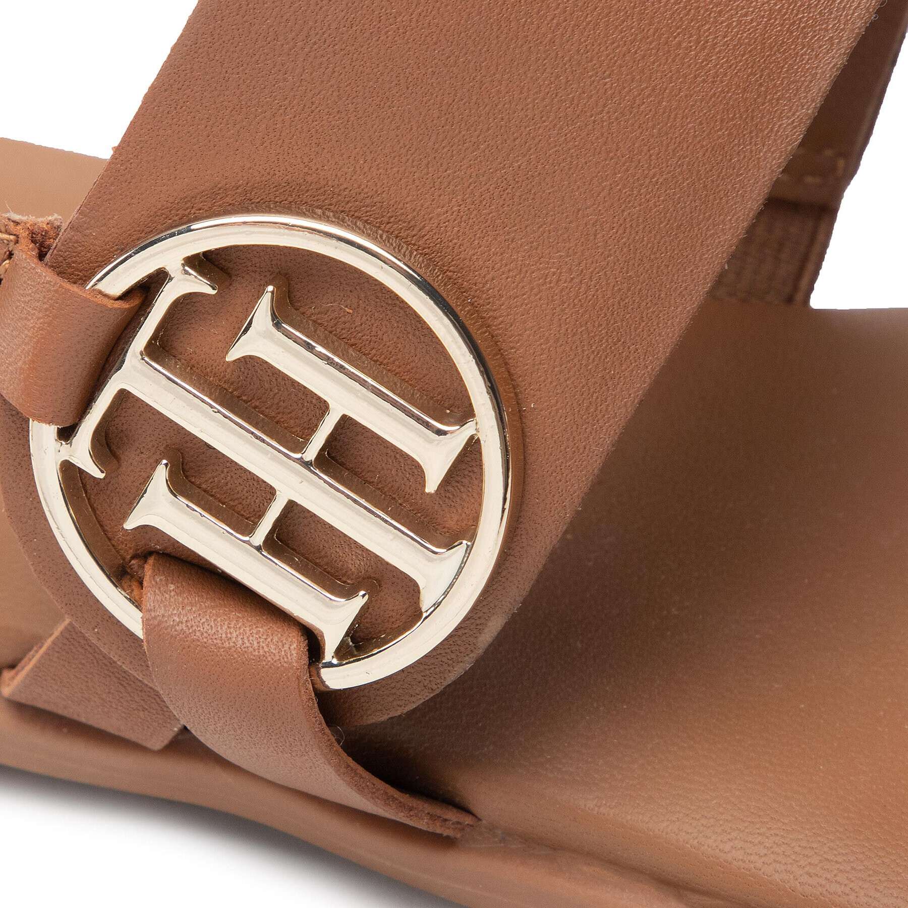 Tommy Hilfiger Сандали Round Th Flat Sandal FW0FW06230 Кафяв - Pepit.bg