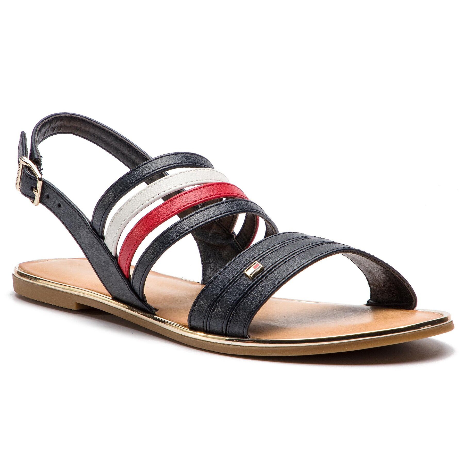 Tommy Hilfiger Сандали Strappy Flat Sandal FW0FW03667 Тъмносин - Pepit.bg