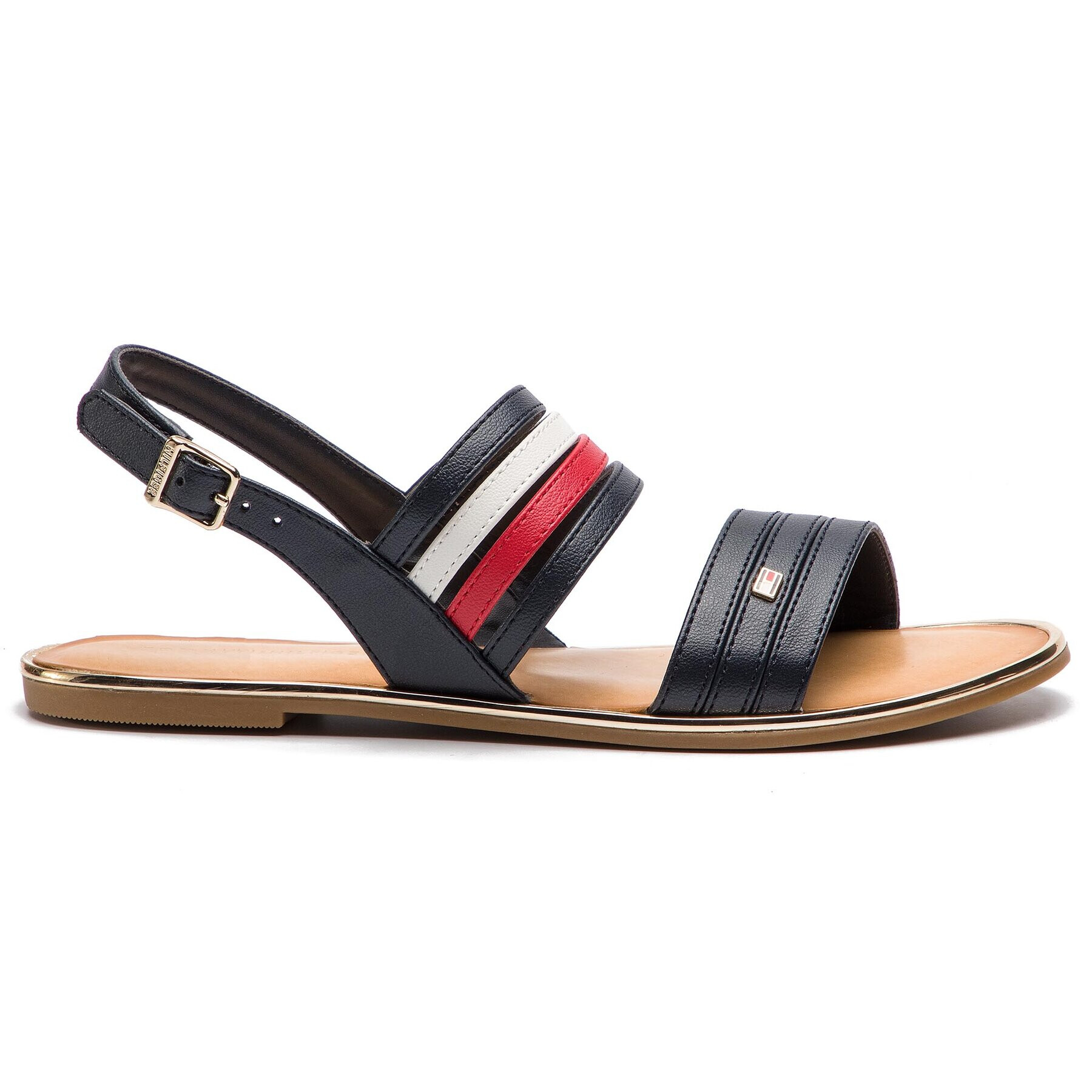 Tommy Hilfiger Сандали Strappy Flat Sandal FW0FW03667 Тъмносин - Pepit.bg