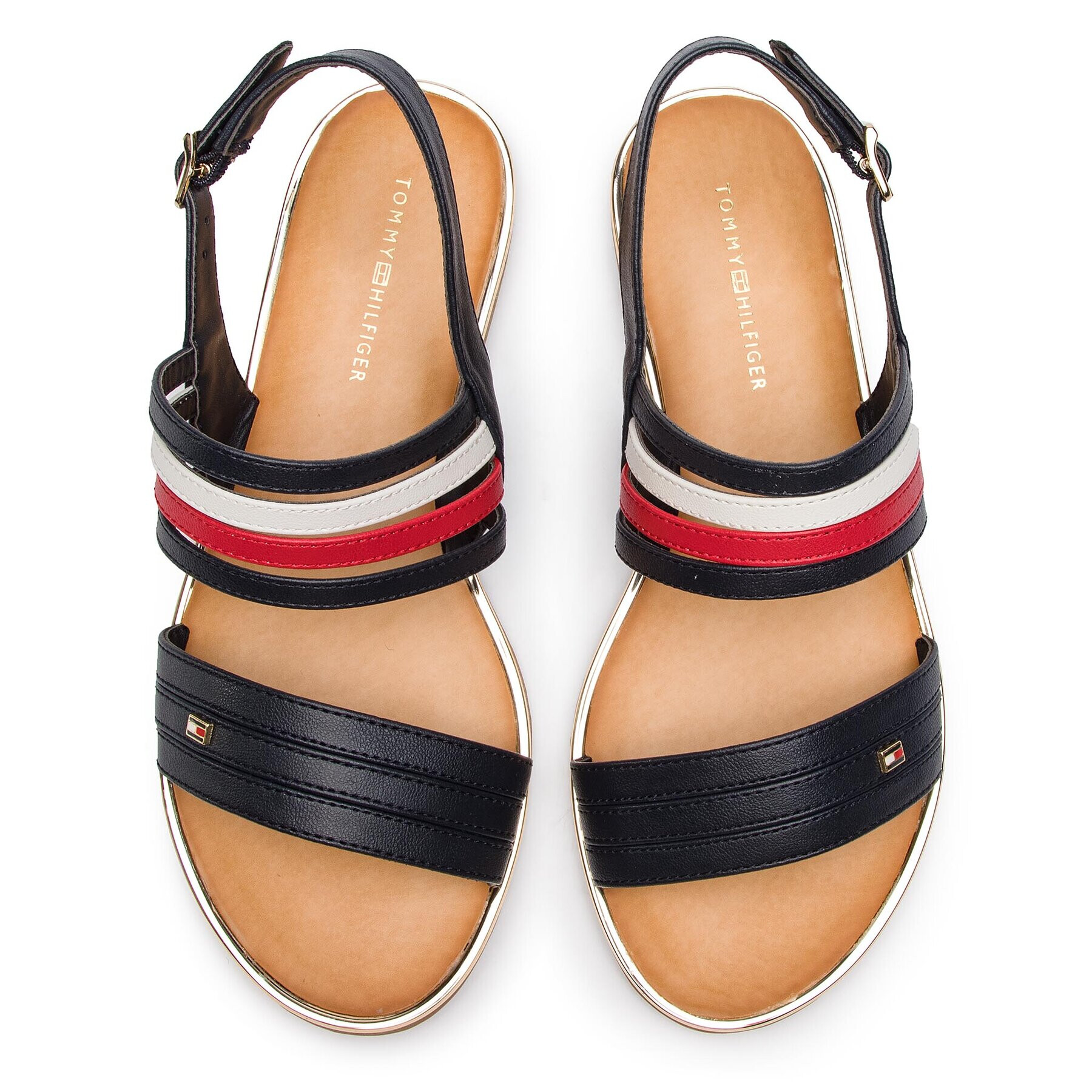 Tommy Hilfiger Сандали Strappy Flat Sandal FW0FW03667 Тъмносин - Pepit.bg