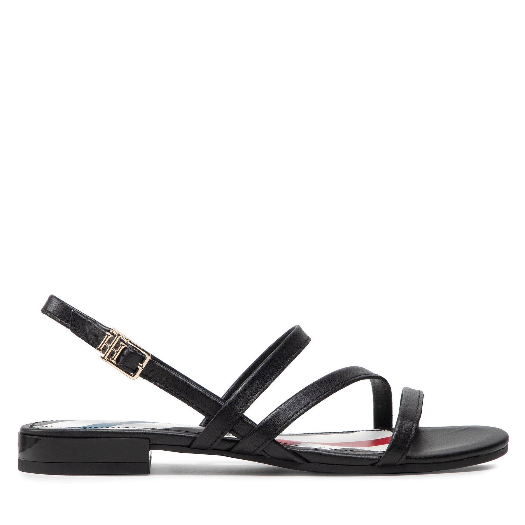 Tommy Hilfiger Сандали Strappy Flat Sandal FW0FW06480 Черен - Pepit.bg