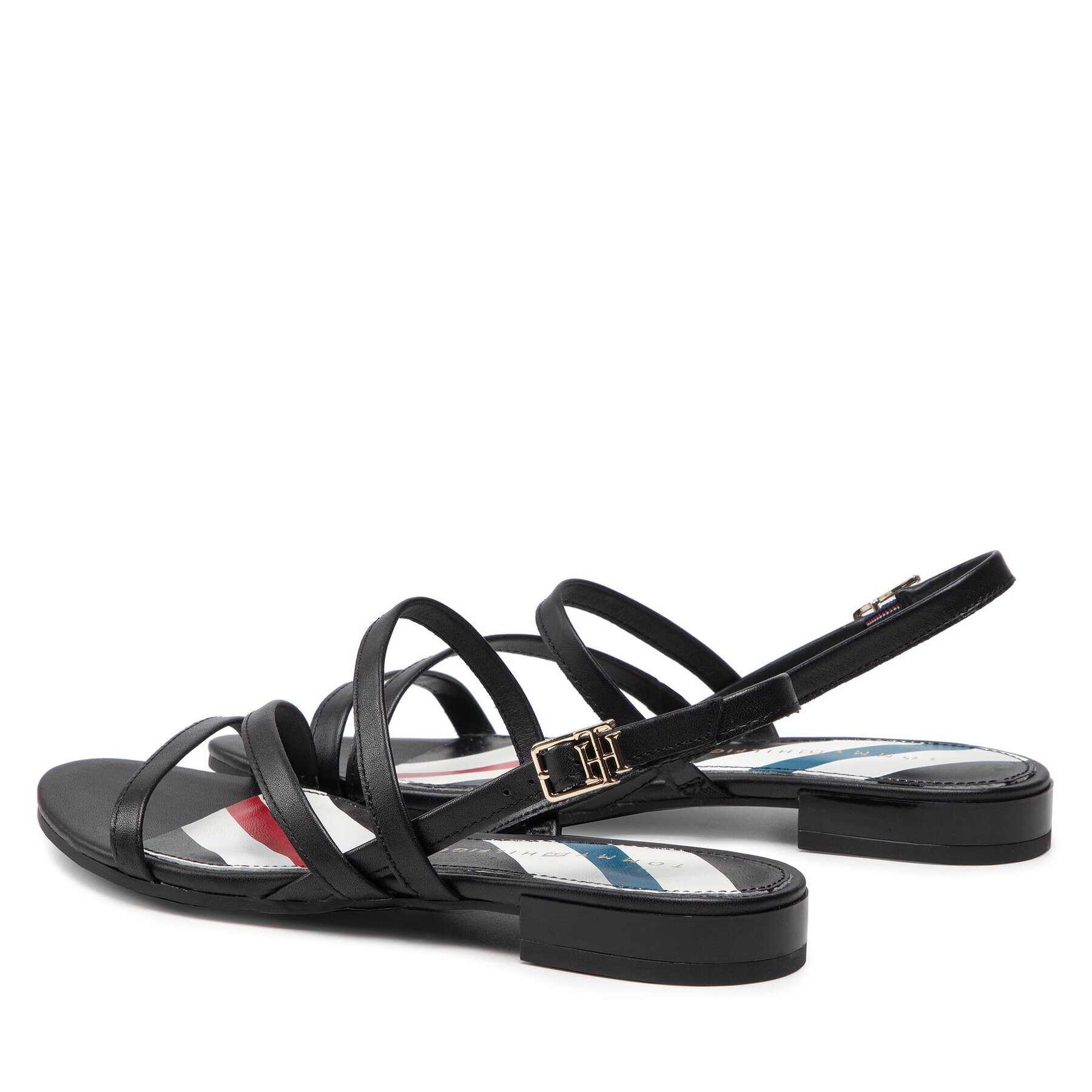 Tommy Hilfiger Сандали Strappy Flat Sandal FW0FW06480 Черен - Pepit.bg