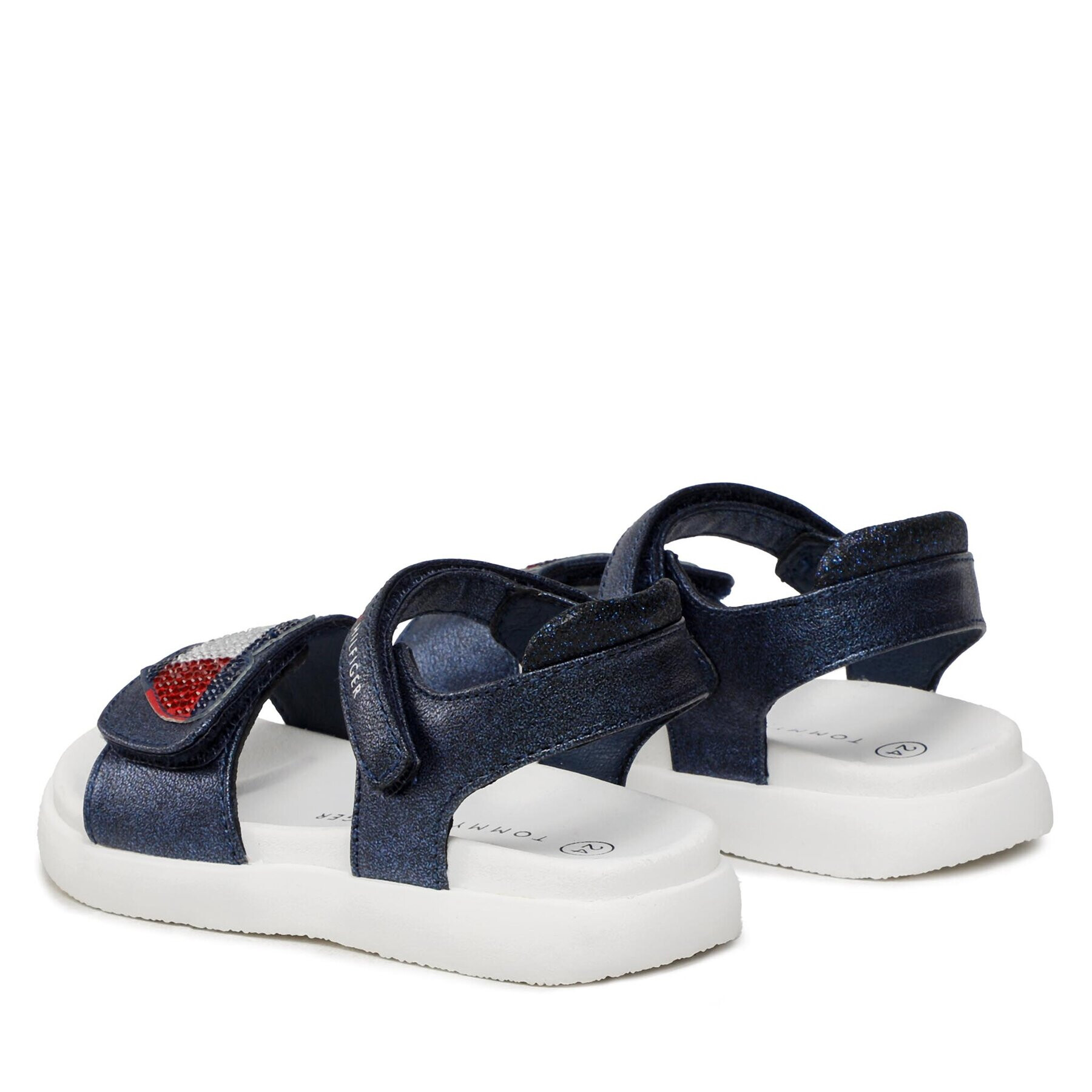 Tommy Hilfiger Сандали Strass Heart Velcro Sandal T1A2-32752-1367 S Тъмносин - Pepit.bg