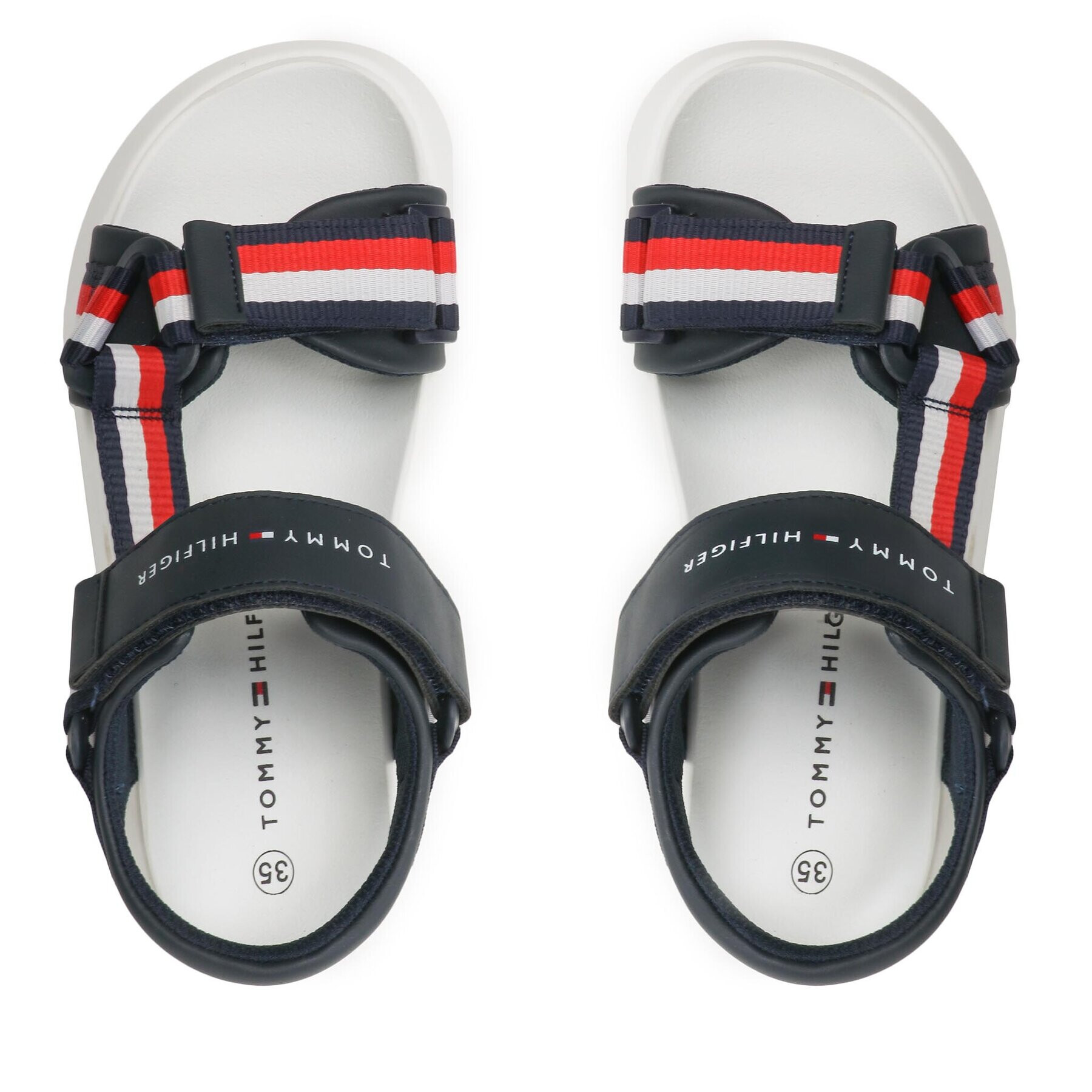 Tommy Hilfiger Сандали Stripes Sandal T3B2-32905-1355 S Тъмносин - Pepit.bg