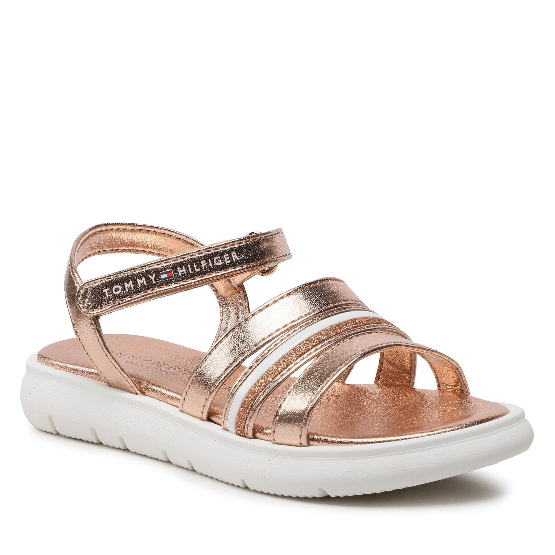 Tommy Hilfiger Сандали Stripes Velcro Sandal T4A2-32771-1372 M Златист - Pepit.bg