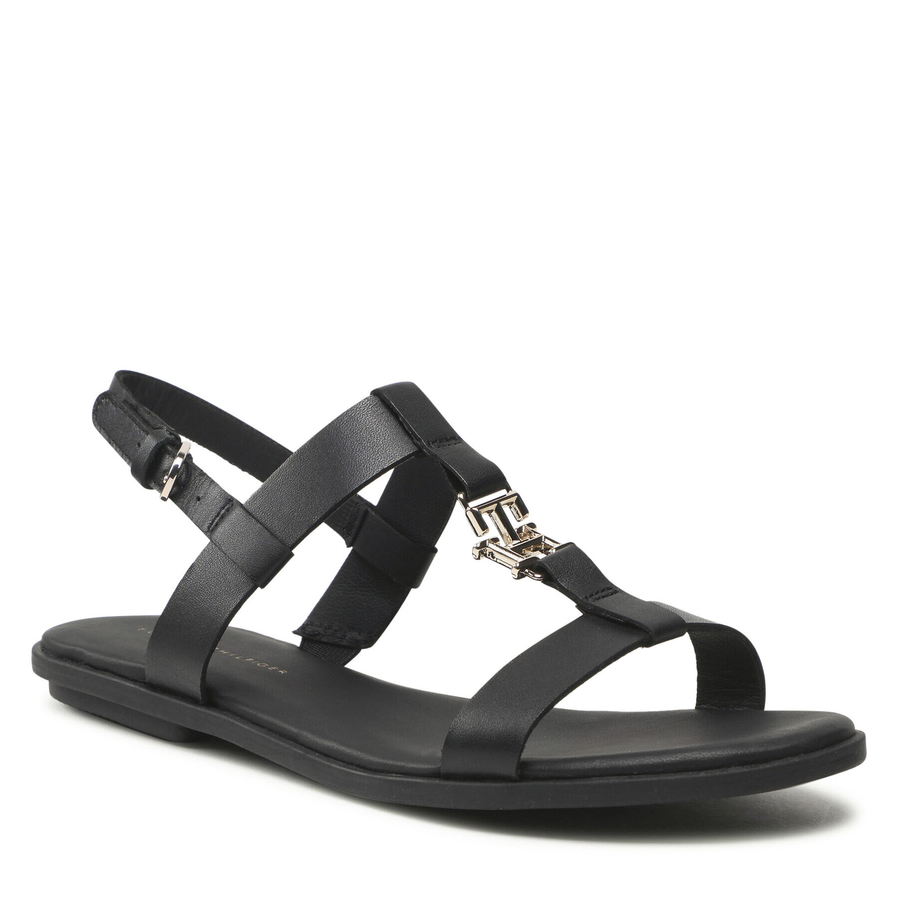 Tommy Hilfiger Сандали Th Flat Sandal FW0FW07068 Черен - Pepit.bg