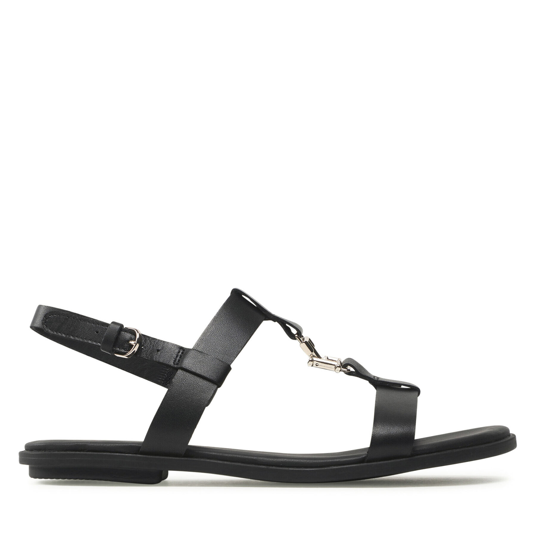 Tommy Hilfiger Сандали Th Flat Sandal FW0FW07068 Черен - Pepit.bg