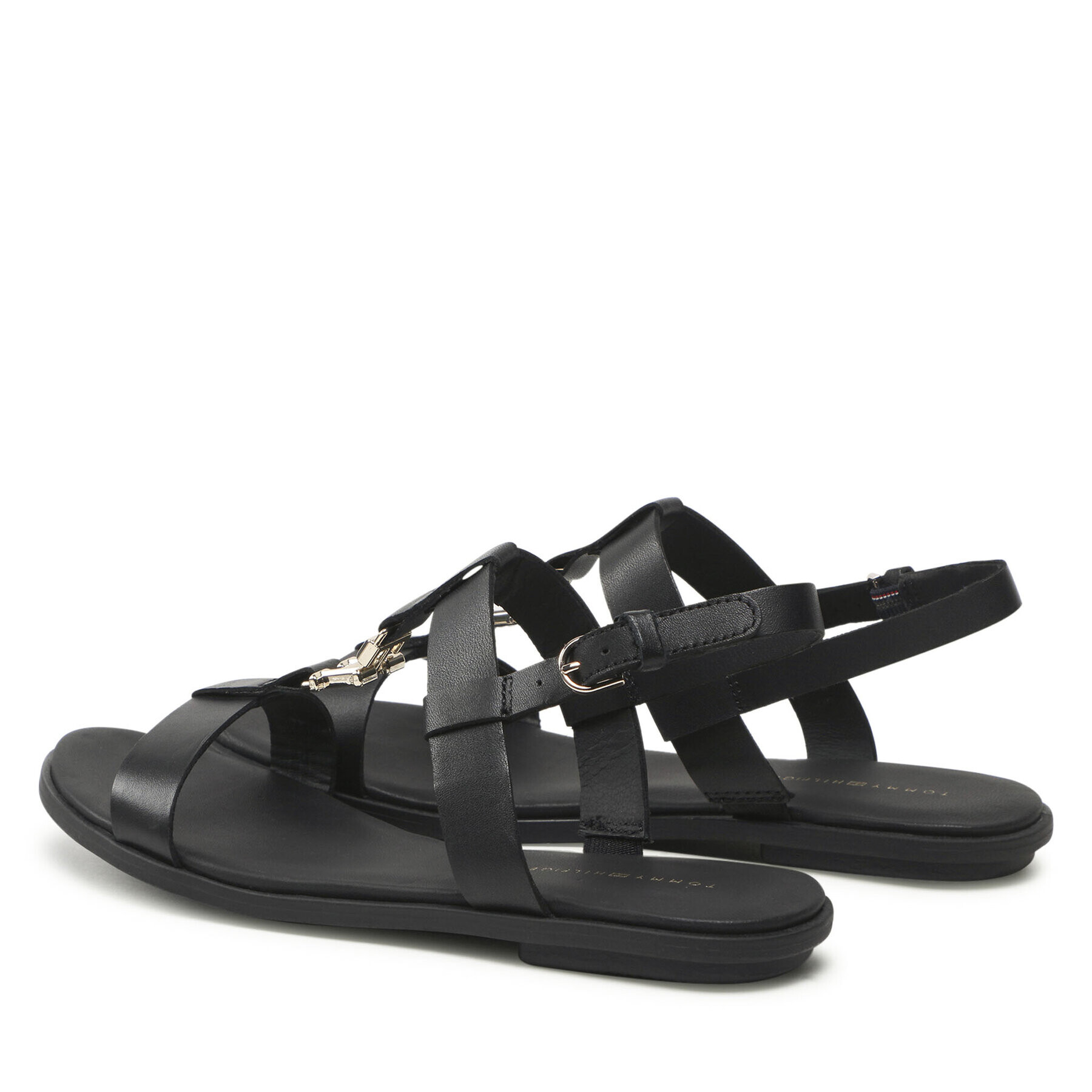 Tommy Hilfiger Сандали Th Flat Sandal FW0FW07068 Черен - Pepit.bg