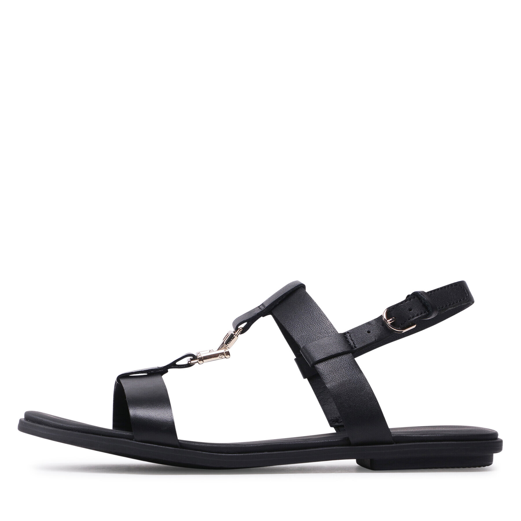 Tommy Hilfiger Сандали Th Flat Sandal FW0FW07068 Черен - Pepit.bg