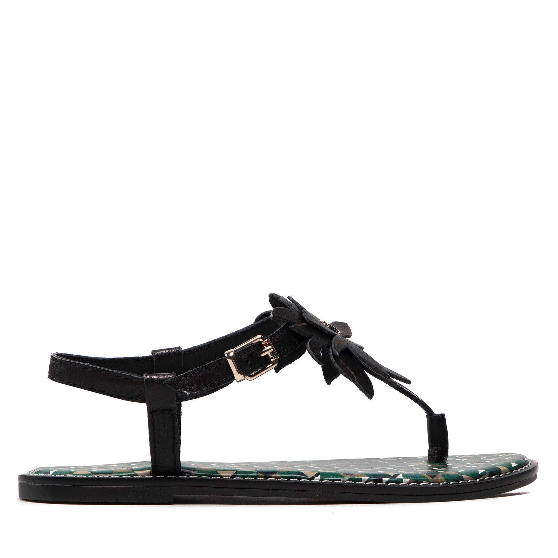 Tommy Hilfiger Сандали Th Geo Print Flat Sandal FW0FW06229 Черен - Pepit.bg