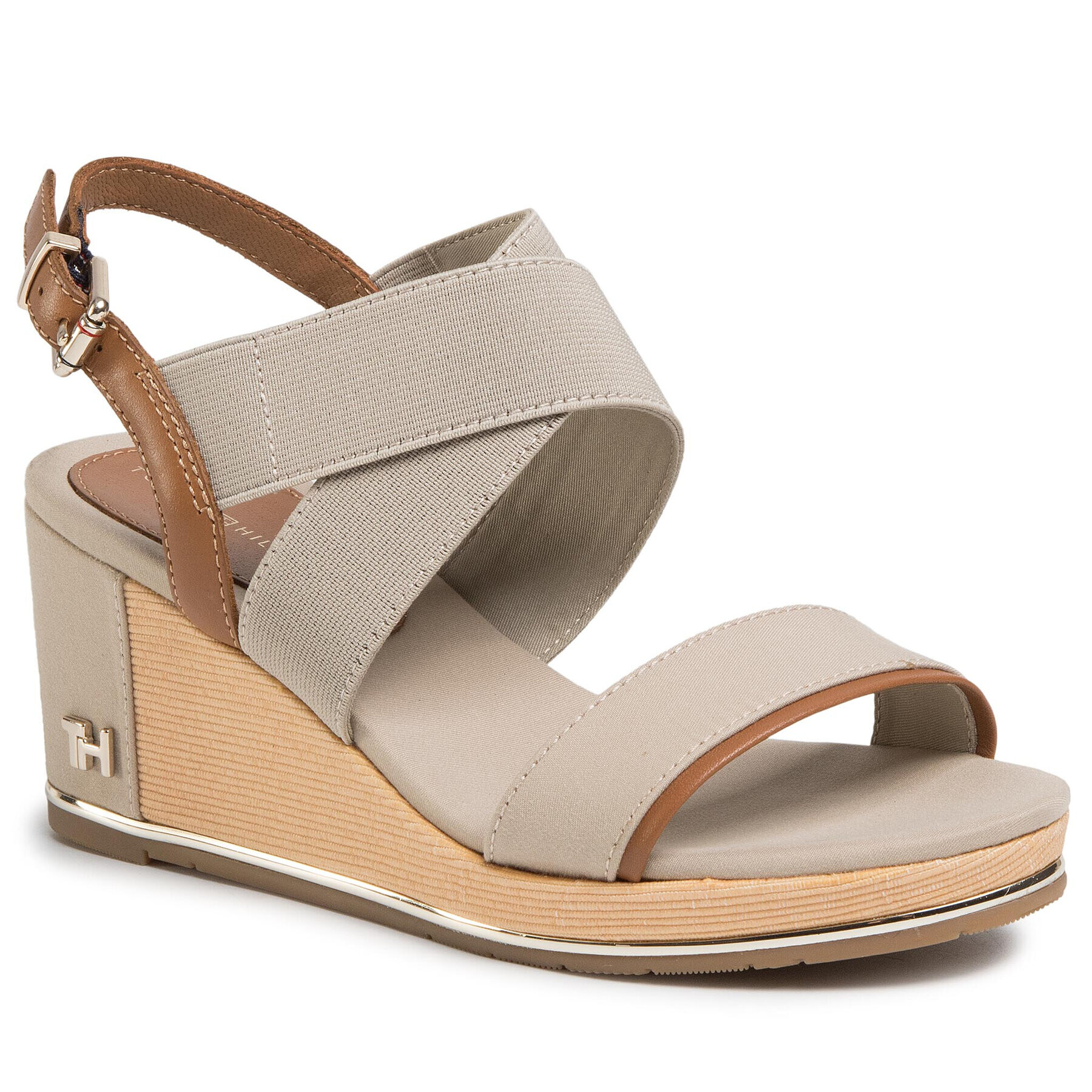 Tommy Hilfiger Сандали Th Hardware Basic Mid Wedge FW0FW04730 Сив - Pepit.bg