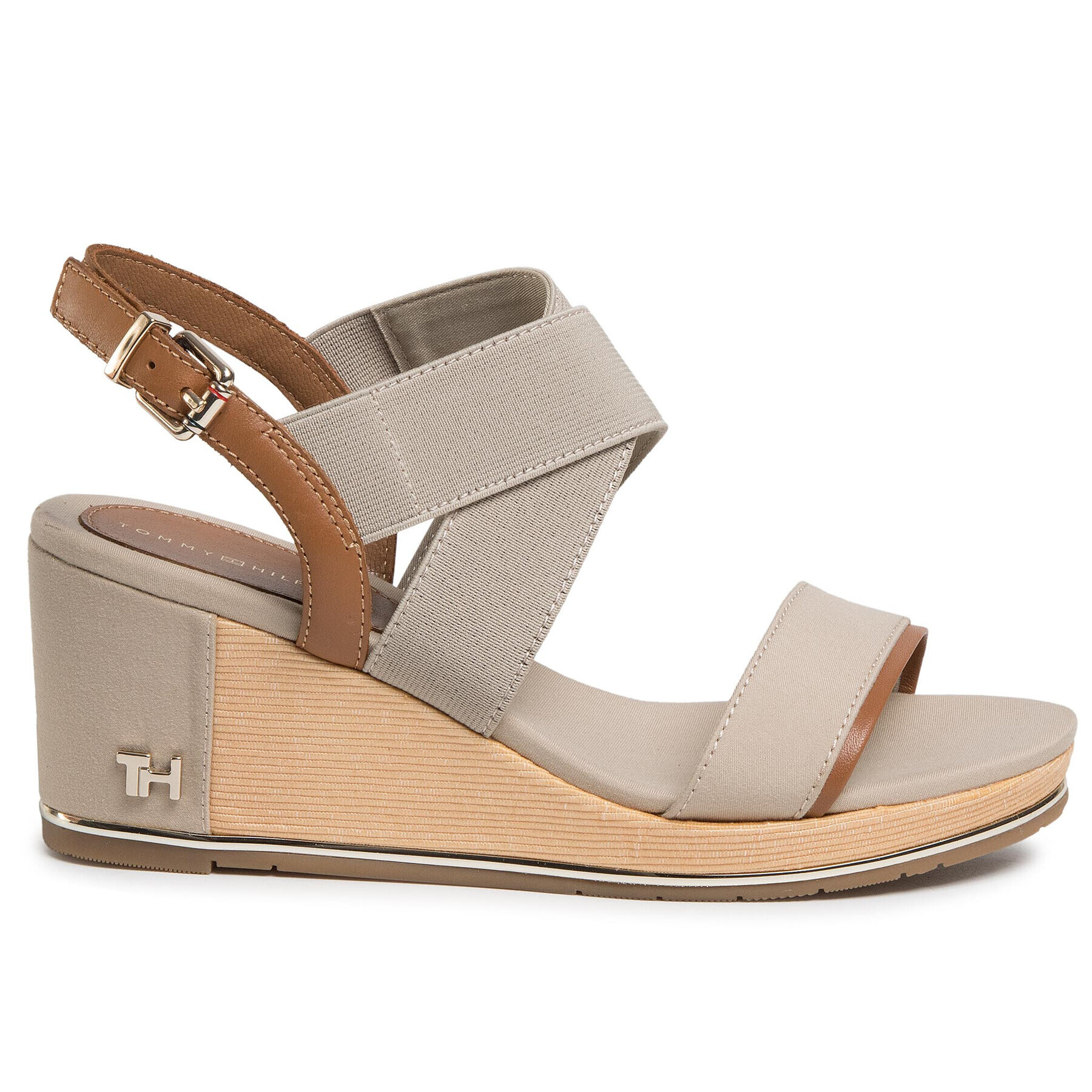 Tommy Hilfiger Сандали Th Hardware Basic Mid Wedge FW0FW04730 Сив - Pepit.bg