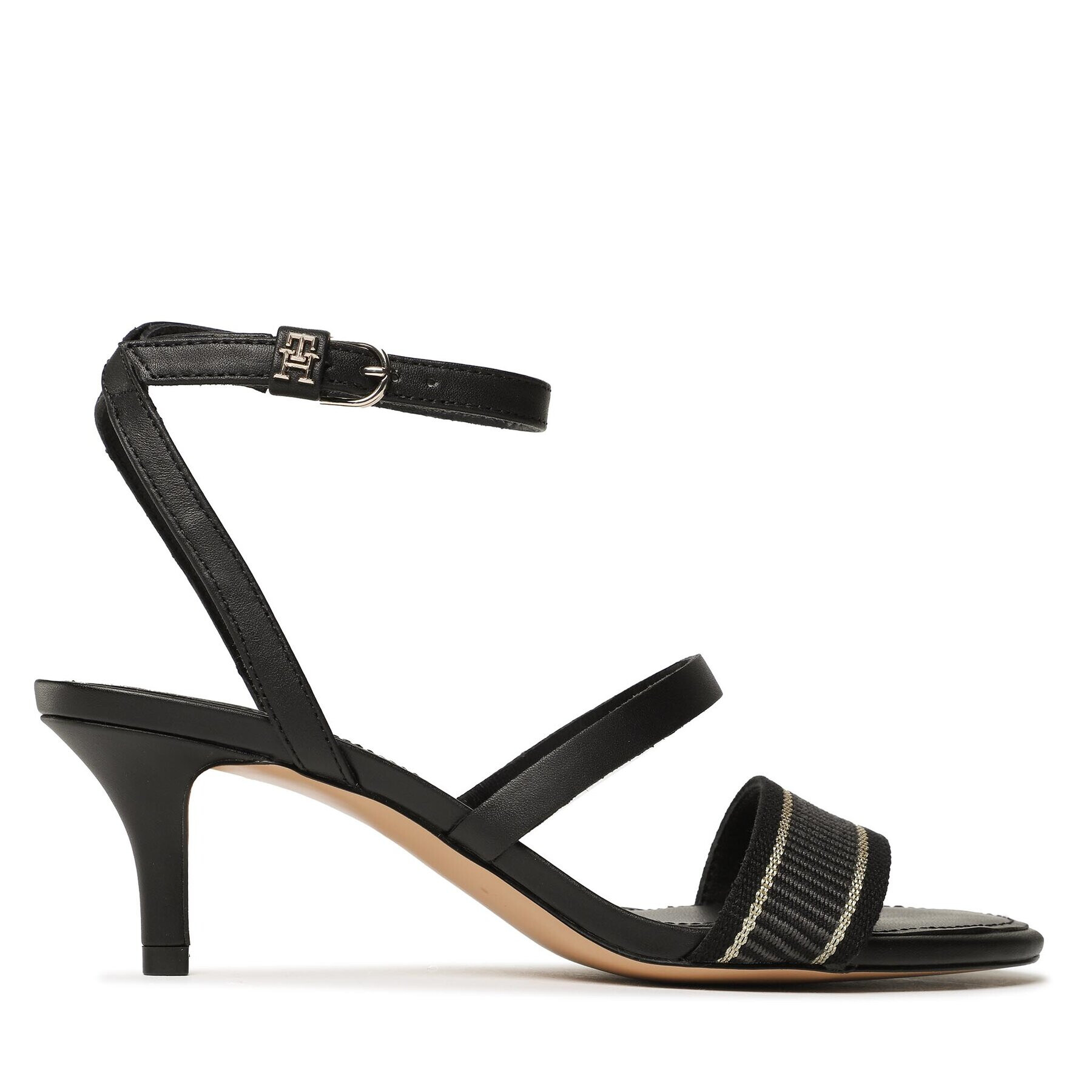 Tommy Hilfiger Сандали Th Webbing Mid Heel Sandal FW0FW07276 Черен - Pepit.bg