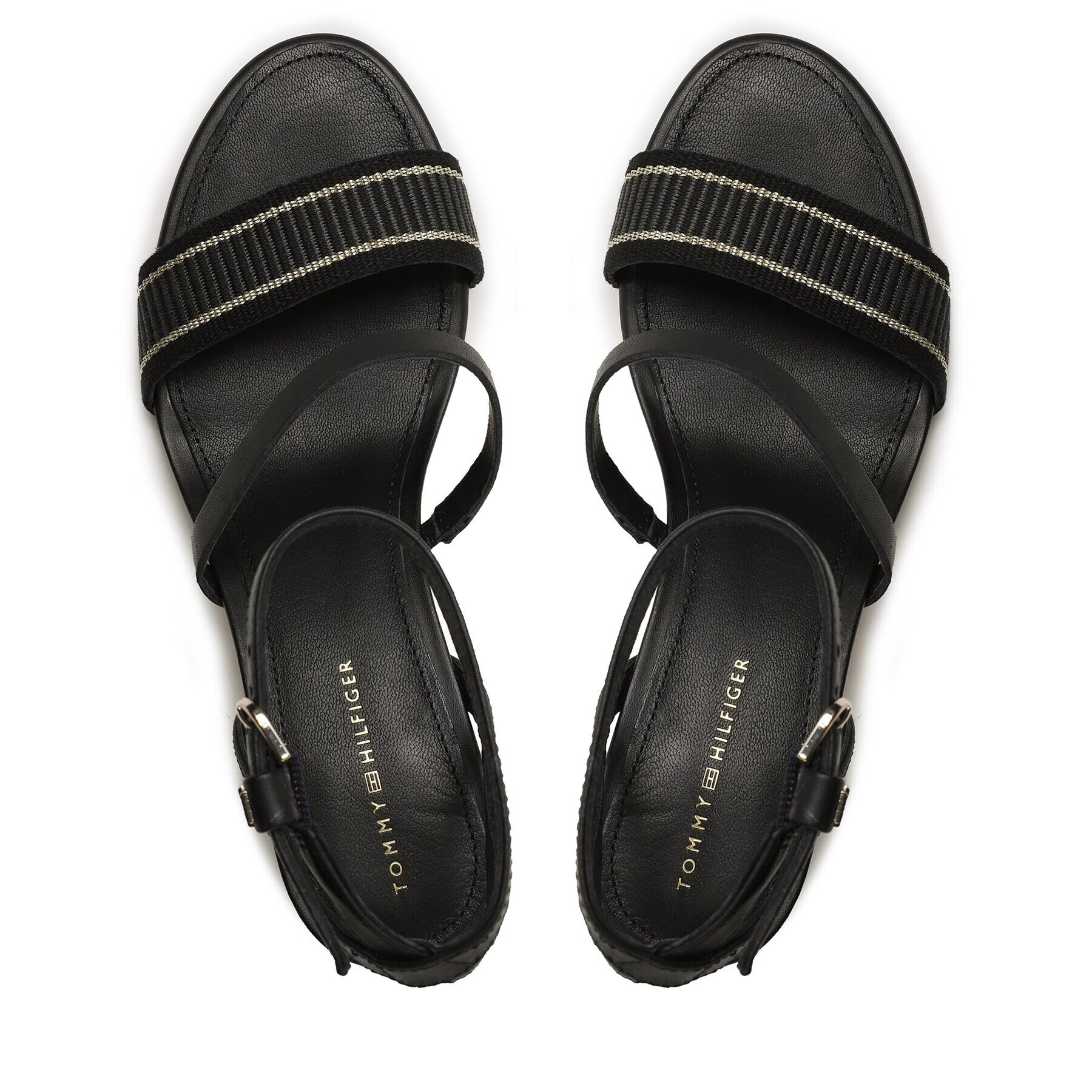 Tommy Hilfiger Сандали Th Webbing Mid Heel Sandal FW0FW07276 Черен - Pepit.bg