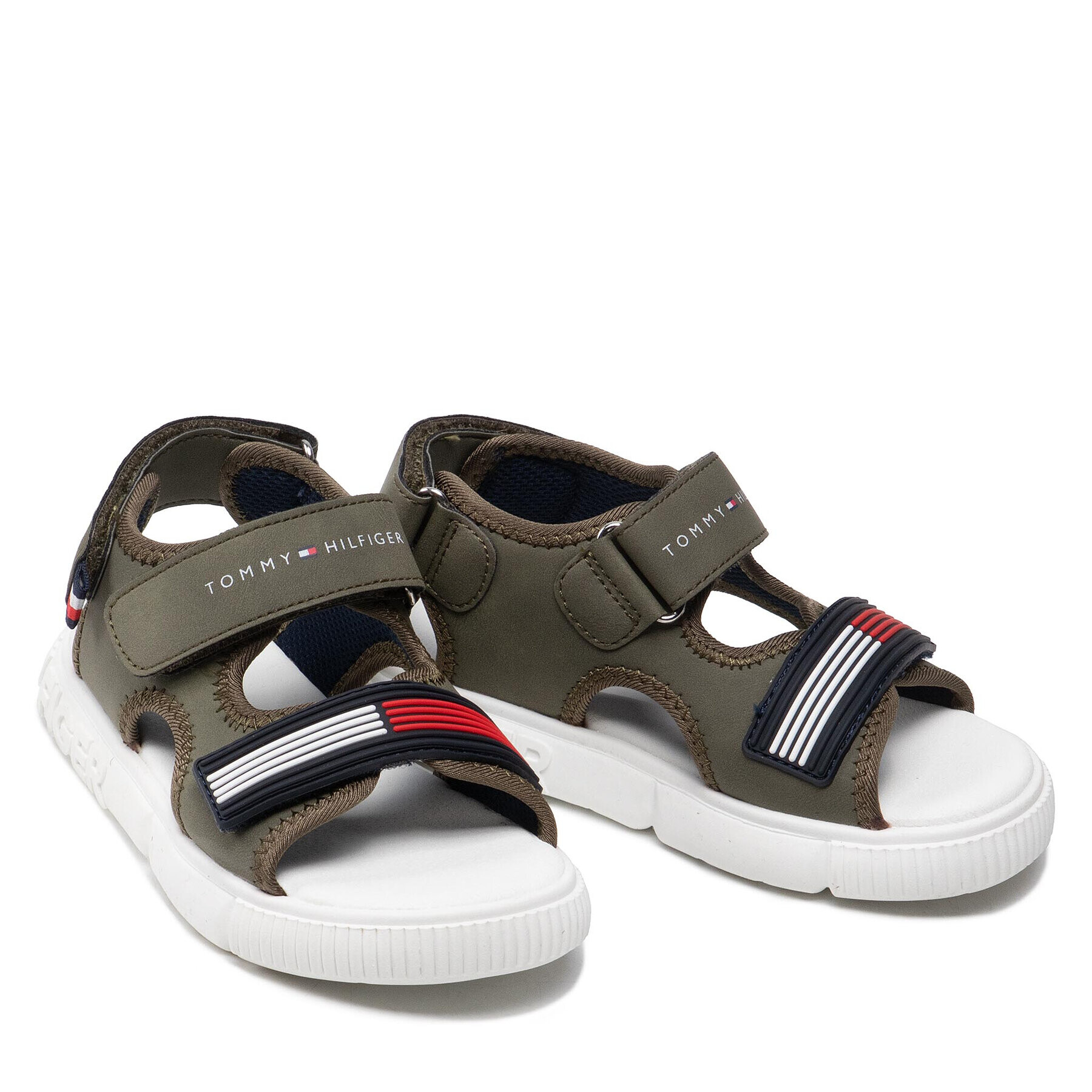 Tommy Hilfiger Сандали Velcro Sandal Military Green T1B2-32252-1357 S Зелен - Pepit.bg