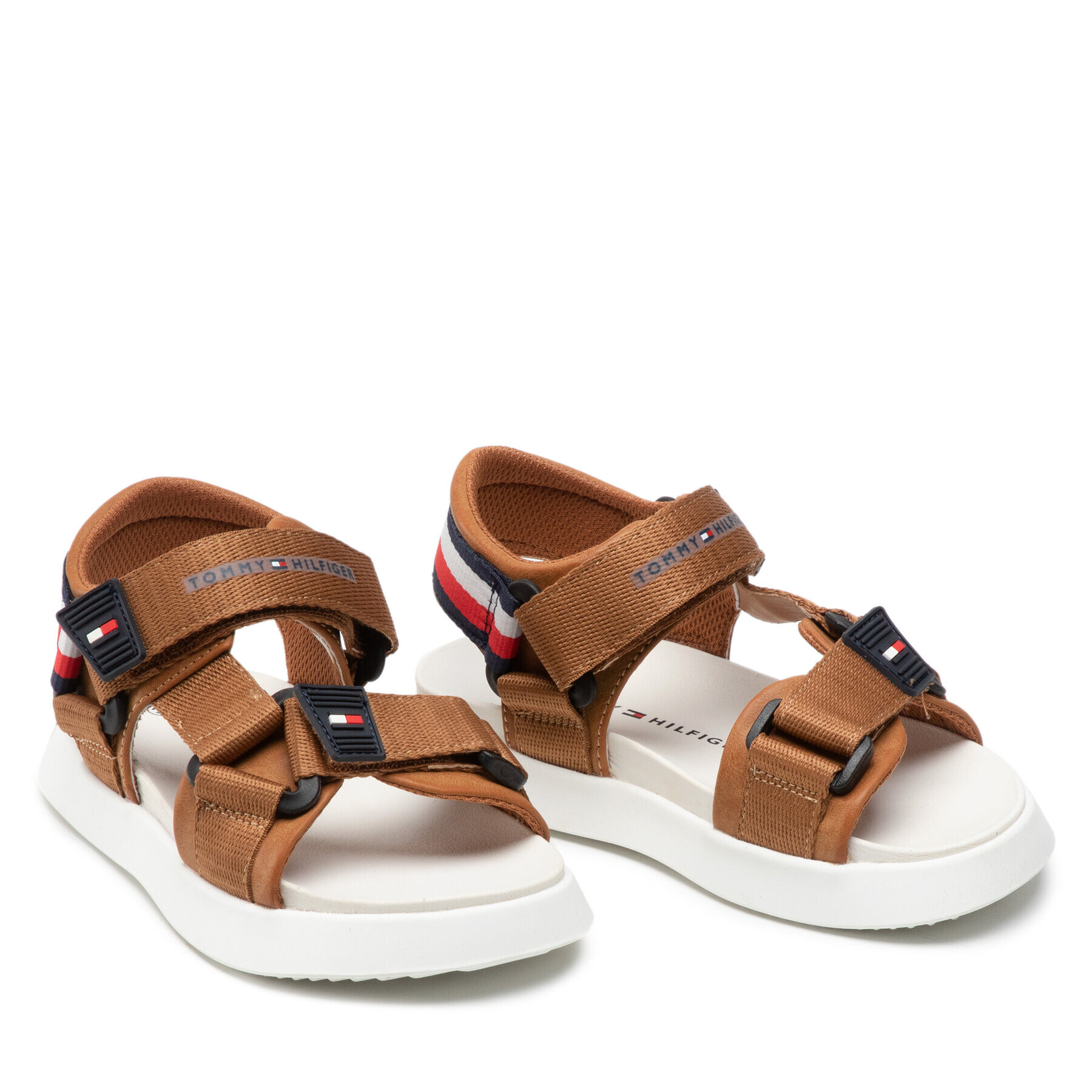 Tommy Hilfiger Сандали Velcro Sandal T3B2-32256-0208 M Кафяв - Pepit.bg