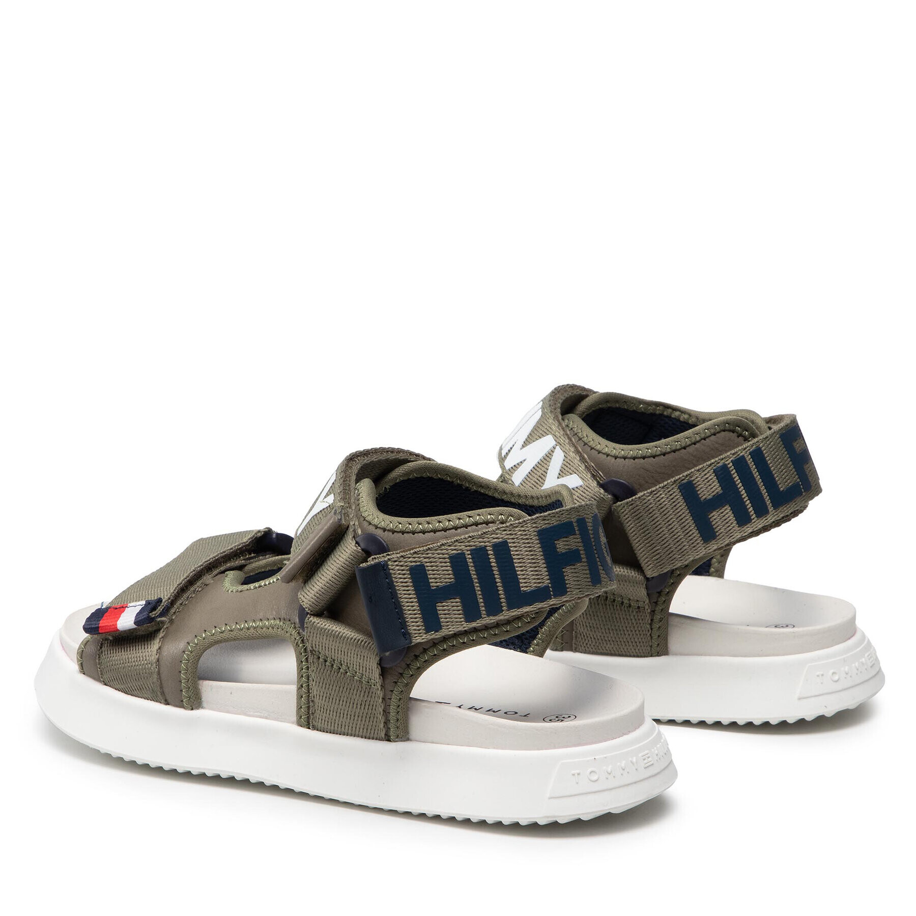 Tommy Hilfiger Сандали Velcro Sandal T3B2-32257-0208 S Зелен - Pepit.bg