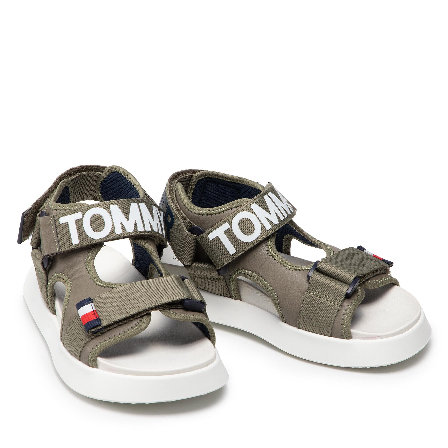 Tommy Hilfiger Сандали Velcro Sandal T3B2-32257-0208 S Зелен - Pepit.bg