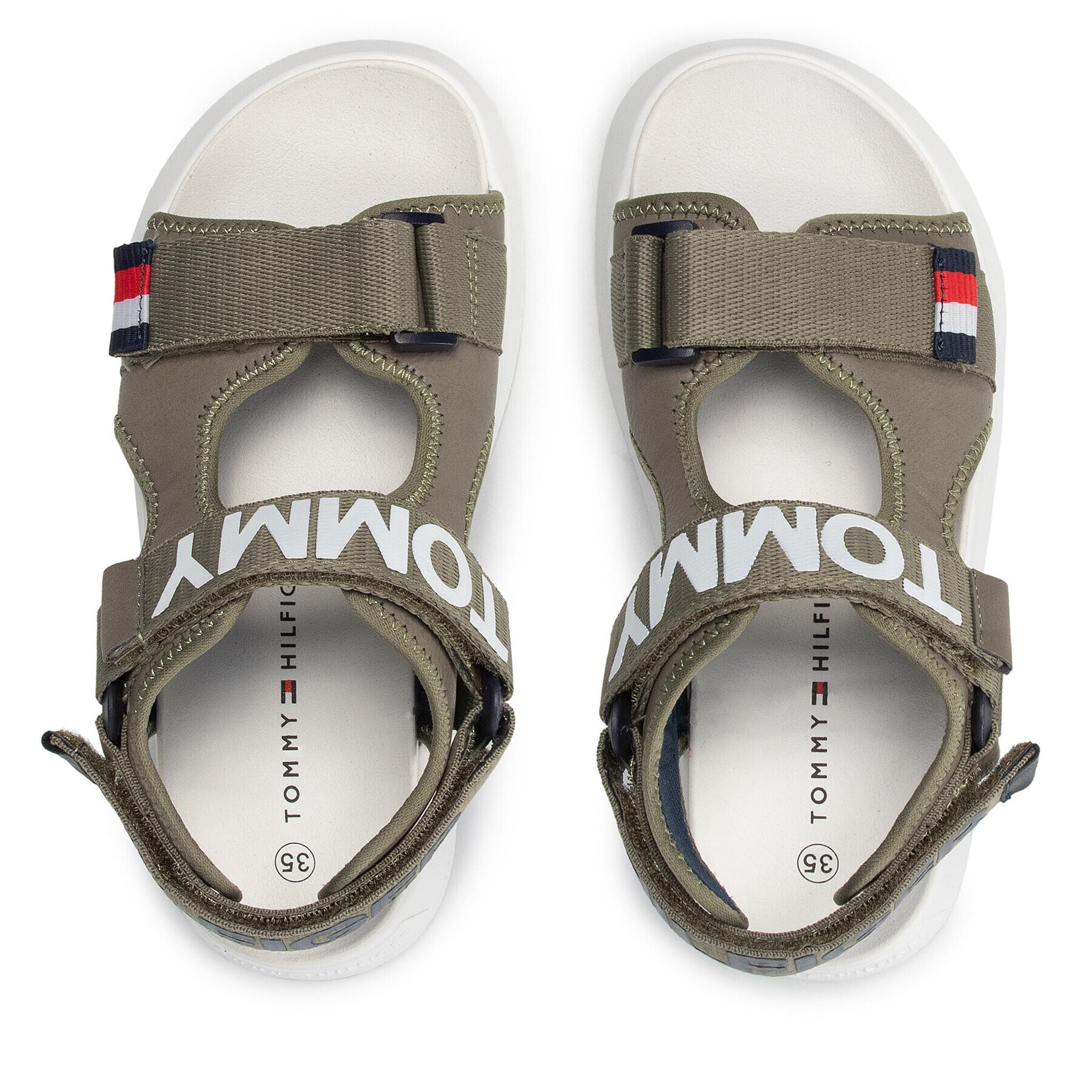 Tommy Hilfiger Сандали Velcro Sandal T3B2-32257-0208 S Зелен - Pepit.bg