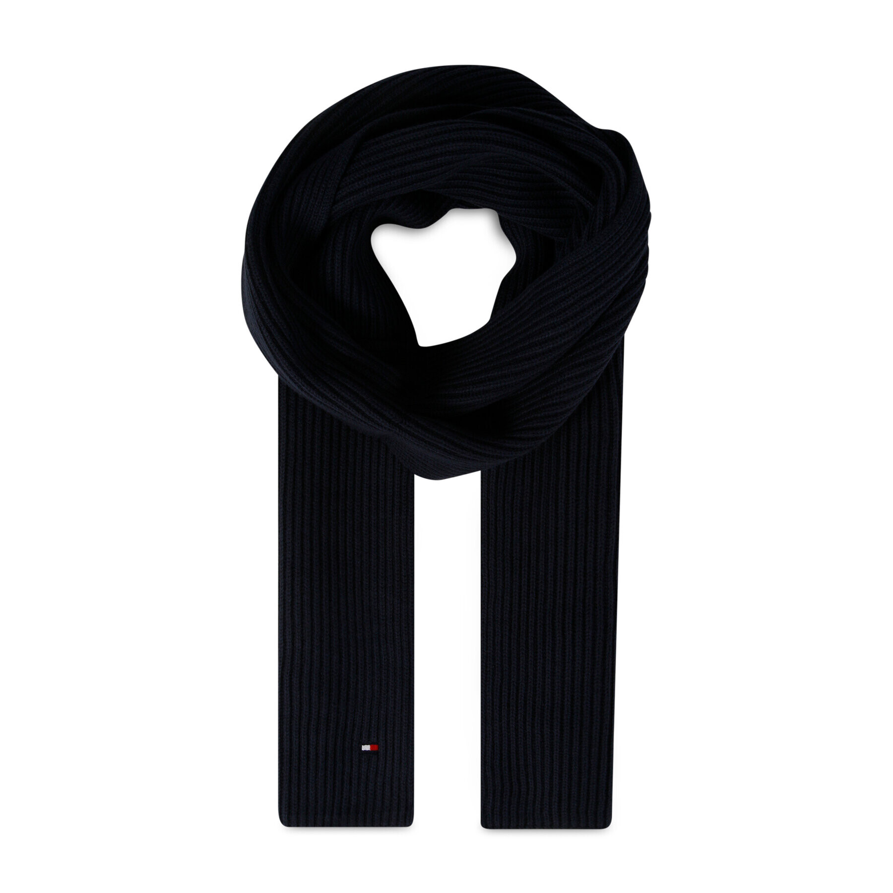 Tommy Hilfiger Шал Essential Flag Knitted Scarf AM0AM10365 Тъмносин - Pepit.bg