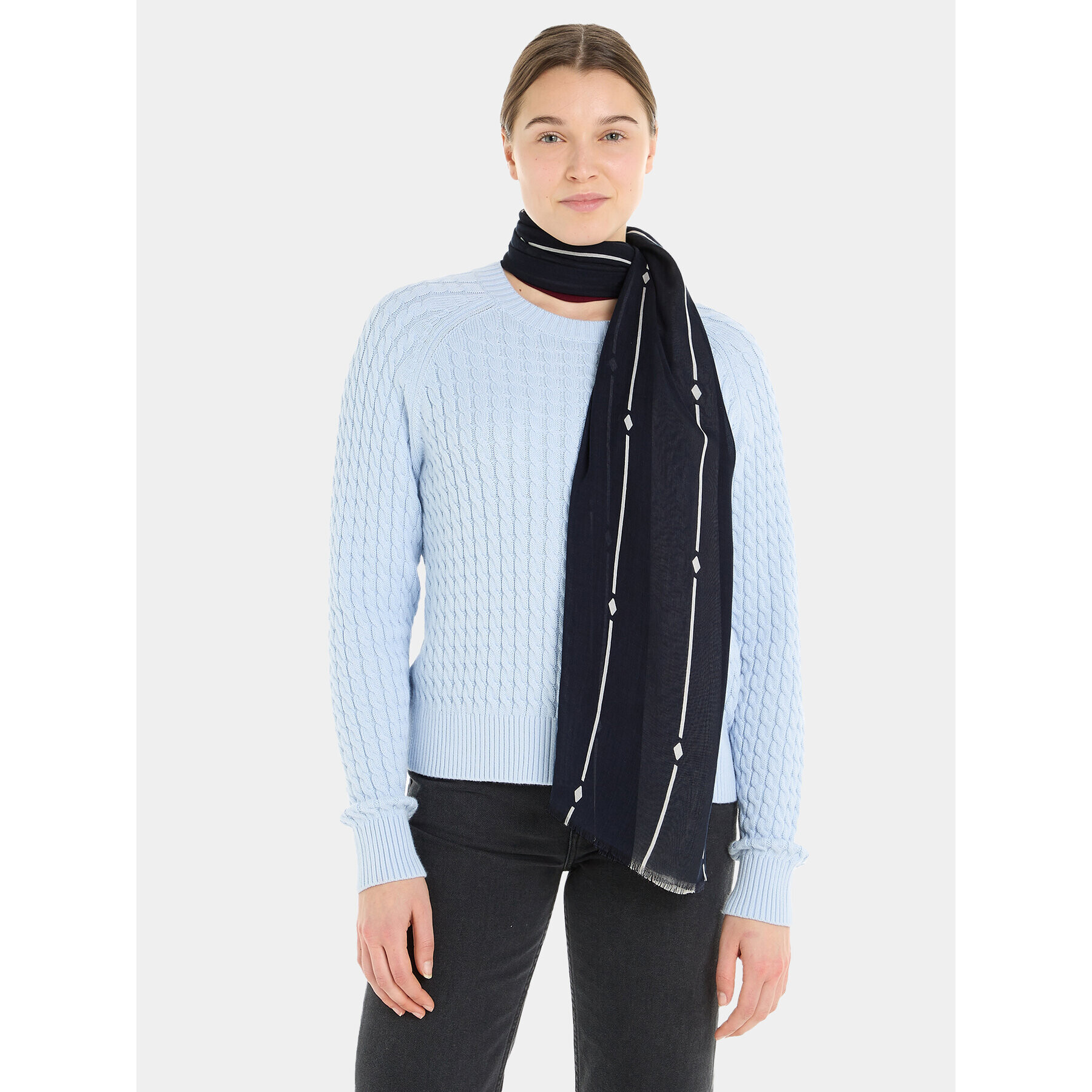 Tommy Hilfiger Шал Essential Flag Modal Scarf AW0AW15352 Тъмносин - Pepit.bg