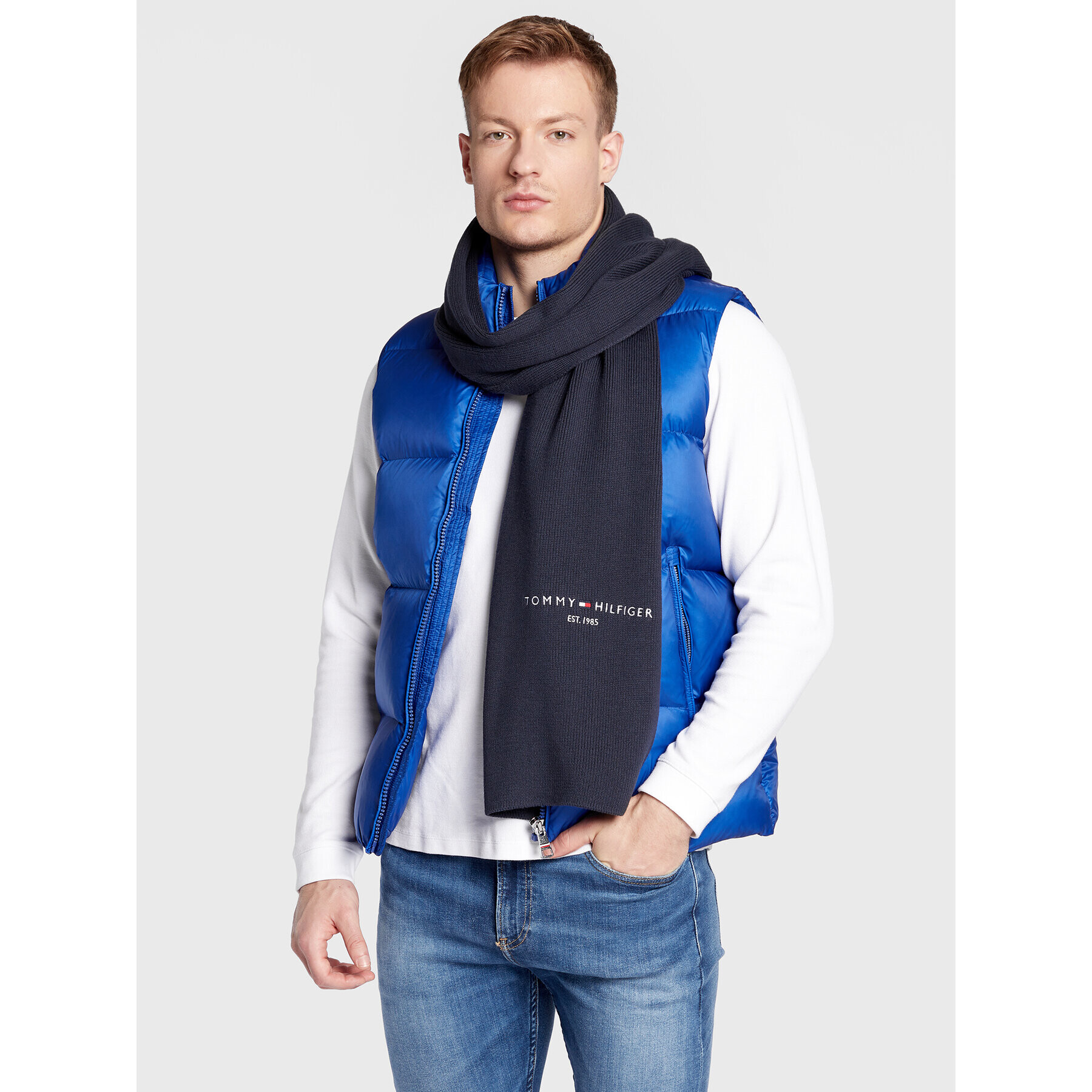 Tommy Hilfiger Шал Horizon AM0AM10372 Тъмносин - Pepit.bg