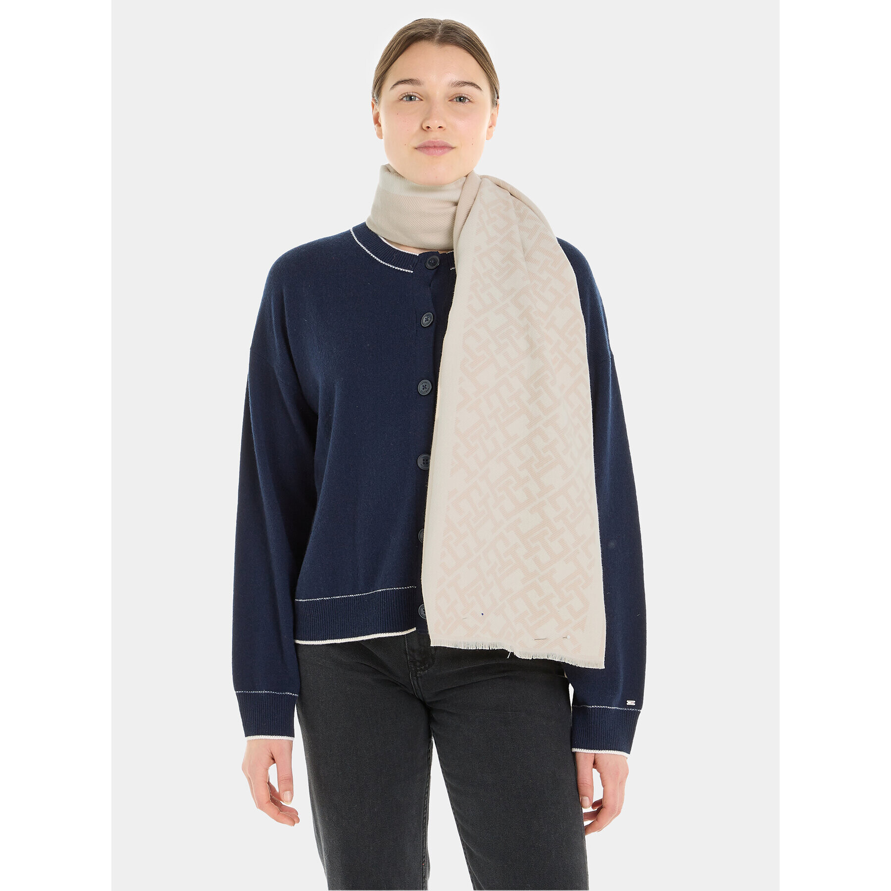 Tommy Hilfiger Шал Monogram Brushed Scarf AW0AW15341 Бежов - Pepit.bg