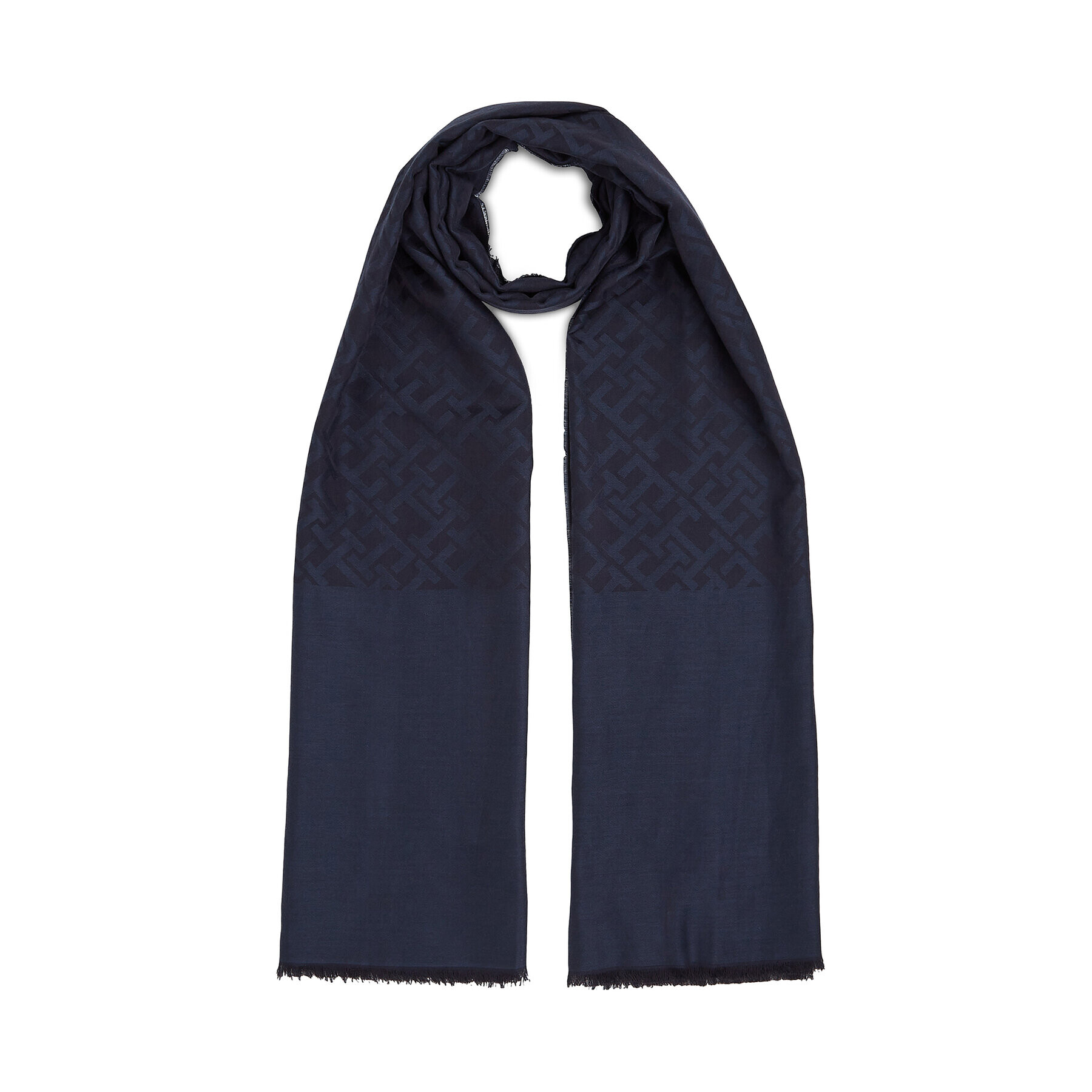 Tommy Hilfiger Шал Monogram Micromodal Scarf AW0AW15622 Тъмносин - Pepit.bg