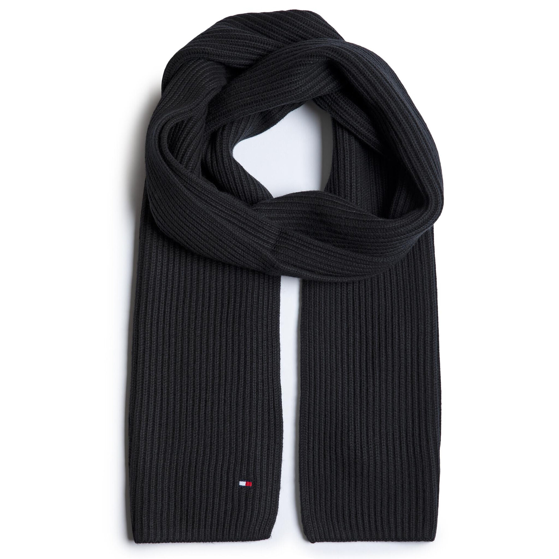 Tommy Hilfiger Шал Pima Cotton Scarf AM0AM06546 Черен - Pepit.bg