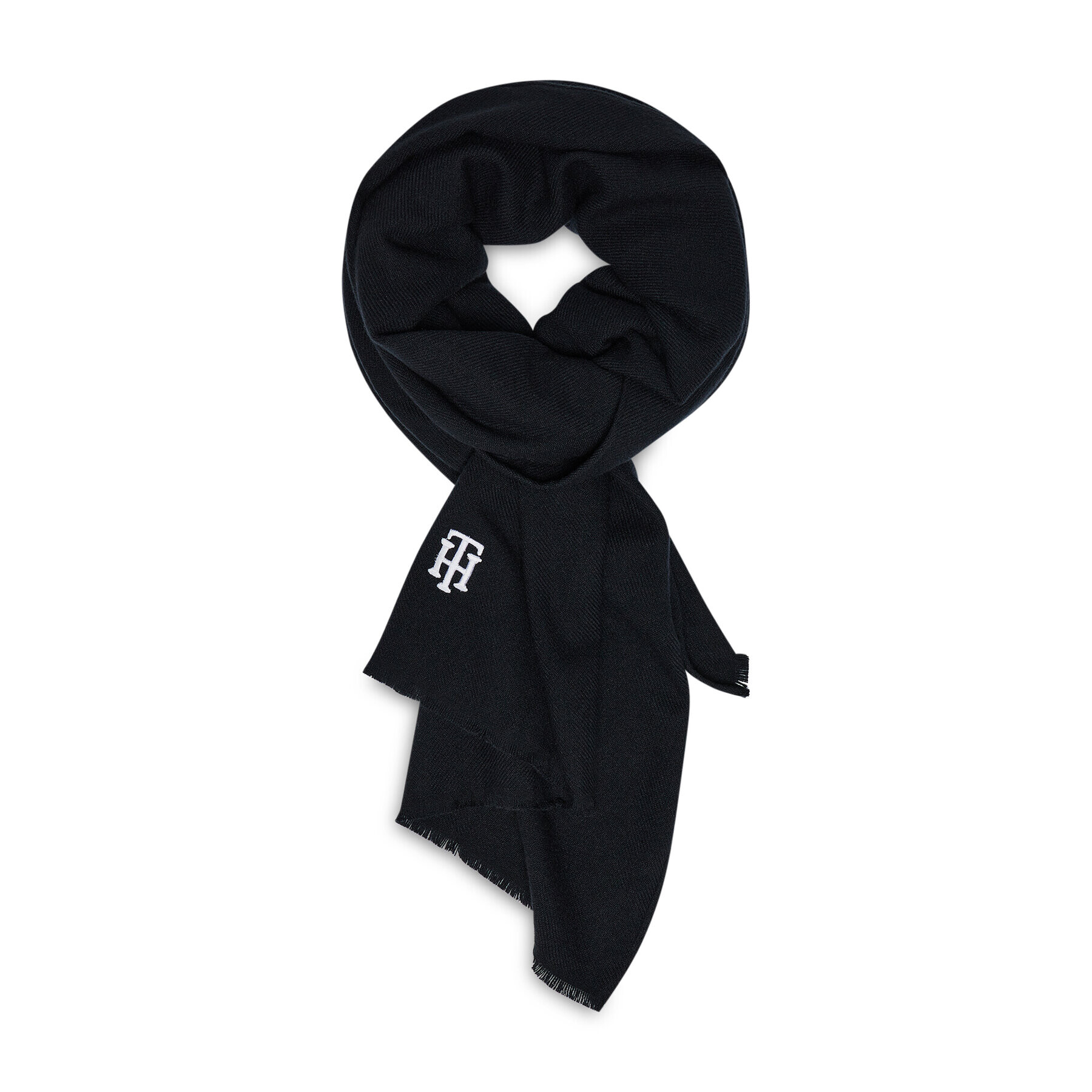 Tommy Hilfiger Шал Th Logo Pashmina Scarf AW0AW10255 Тъмносин - Pepit.bg