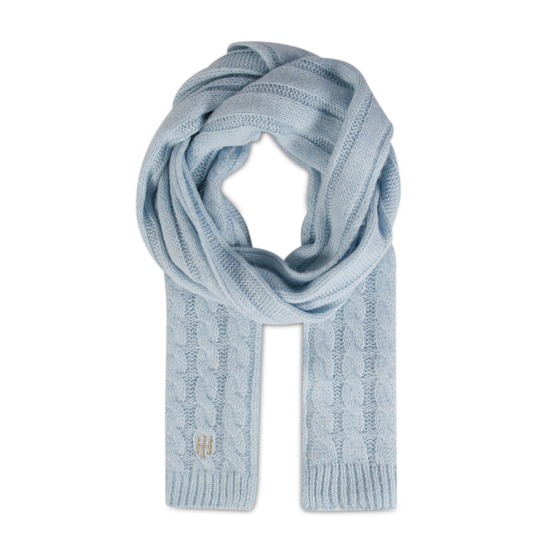 Tommy Hilfiger Шал Th Timeless Scarf Cable AW0AW14011 Син - Pepit.bg