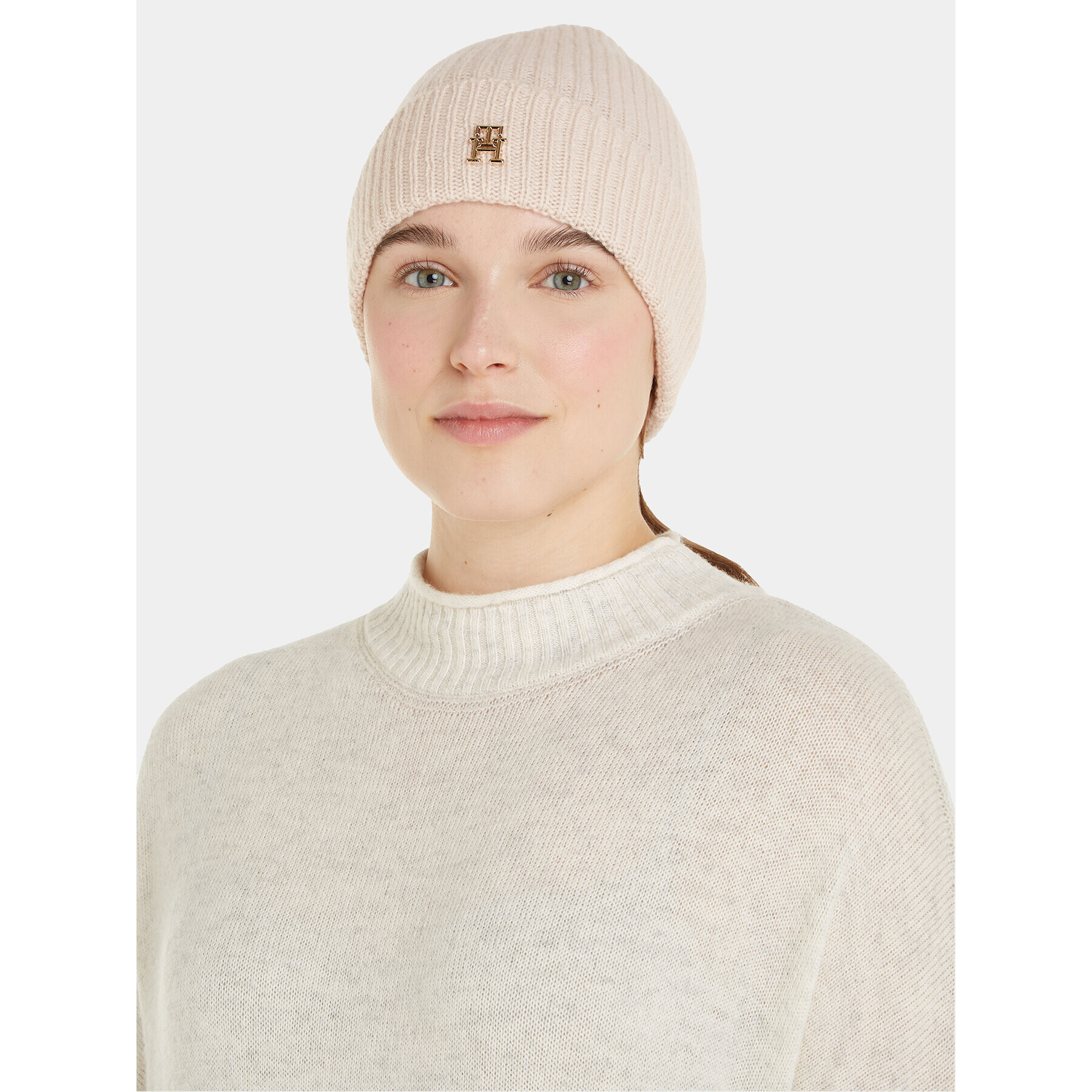 Tommy Hilfiger Шапка Cashmere Chic Beanie AW0AW15321 Бежов - Pepit.bg