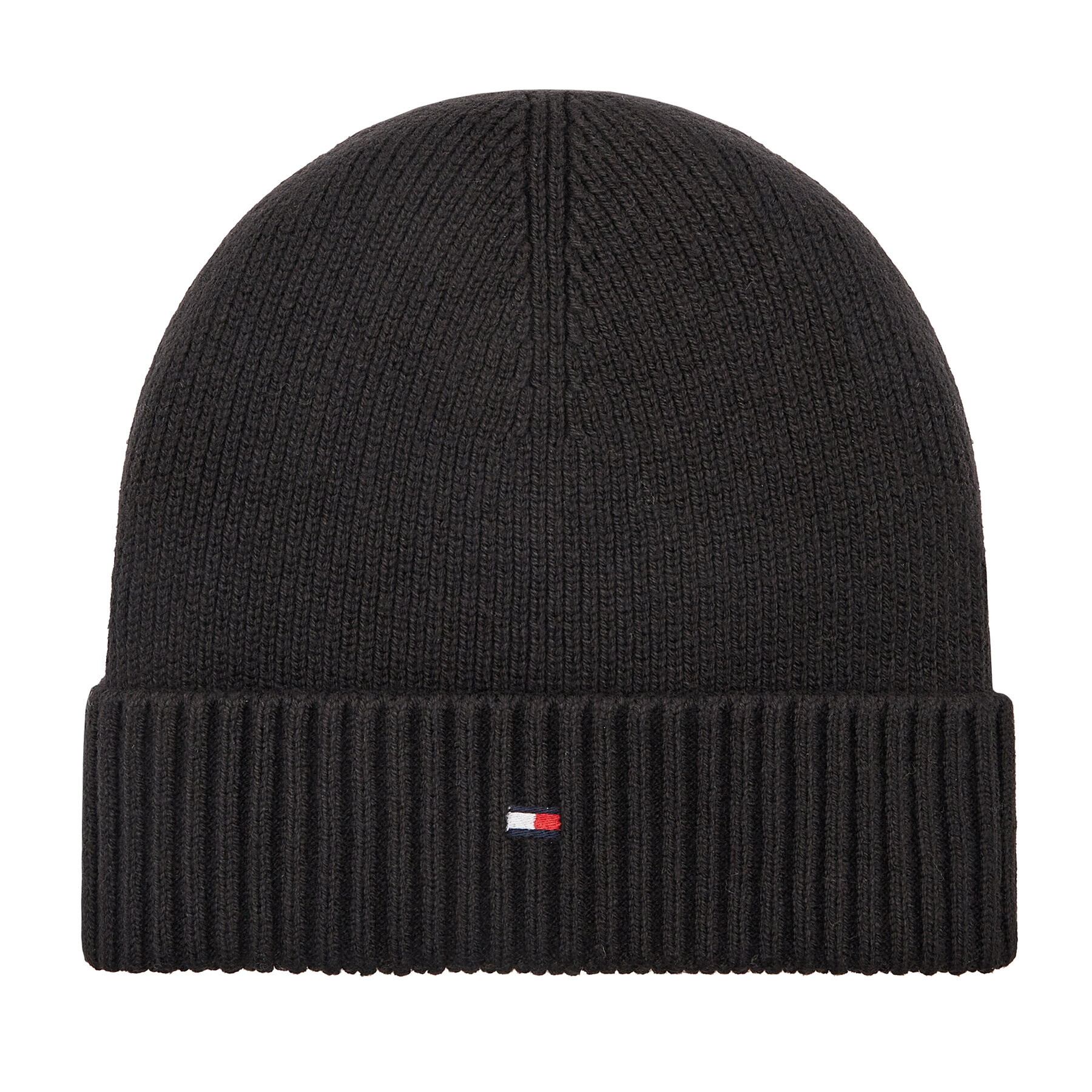 Tommy Hilfiger Шапка Essential Flag Beanie AM0AM10337 Черен - Pepit.bg