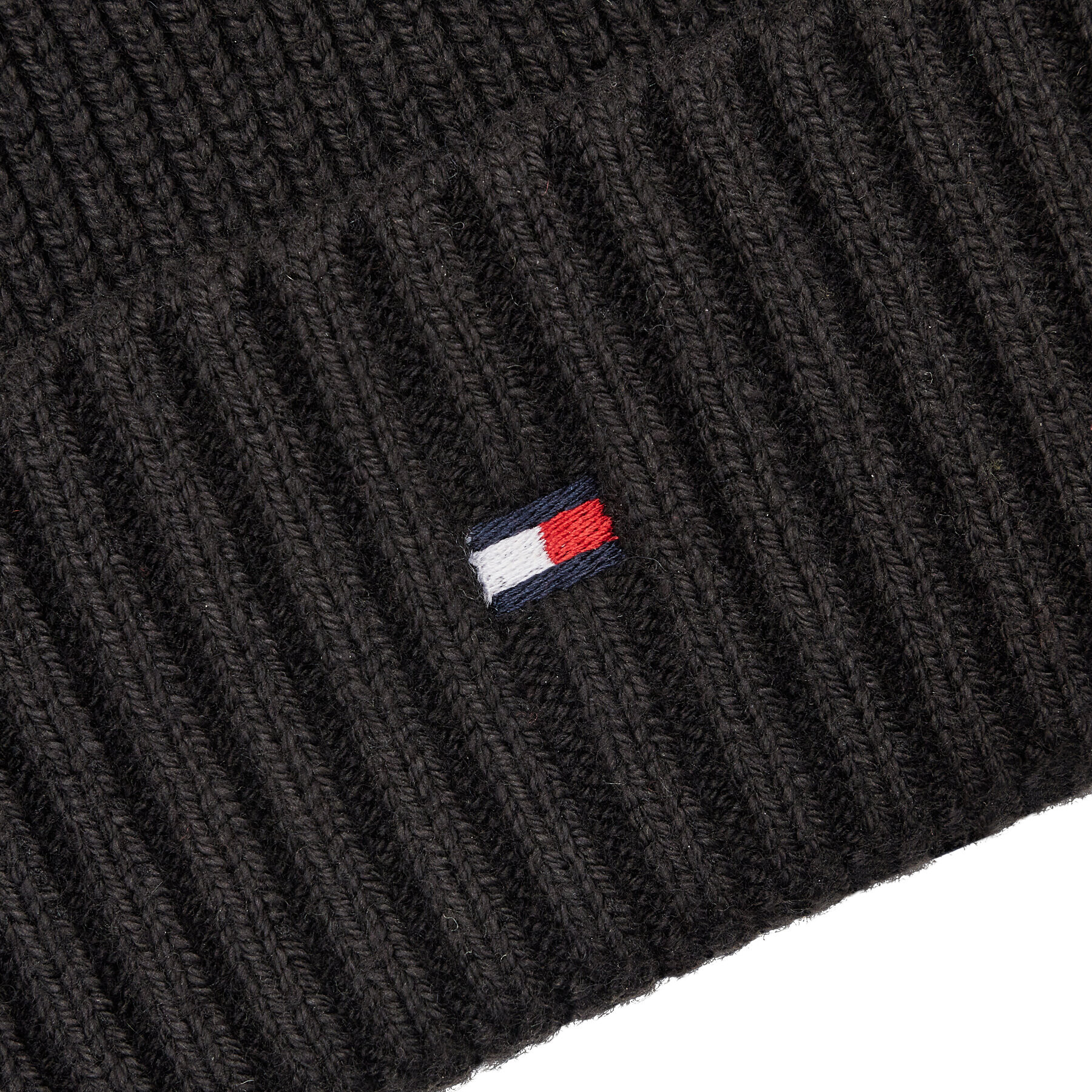 Tommy Hilfiger Шапка Essential Flag Beanie AM0AM10337 Черен - Pepit.bg