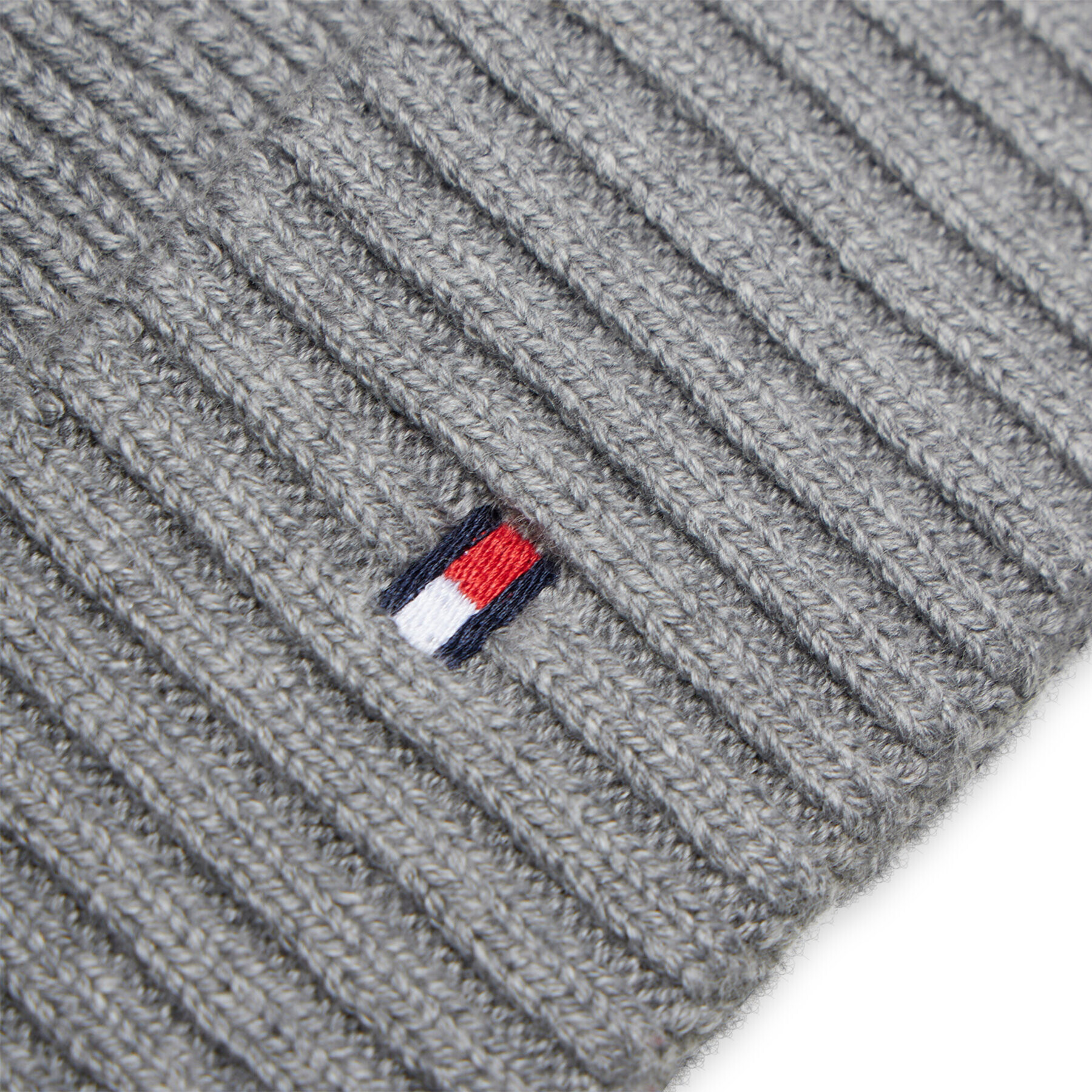 Tommy Hilfiger Шапка Essential Flag Beanie AM0AM10337 Сив - Pepit.bg