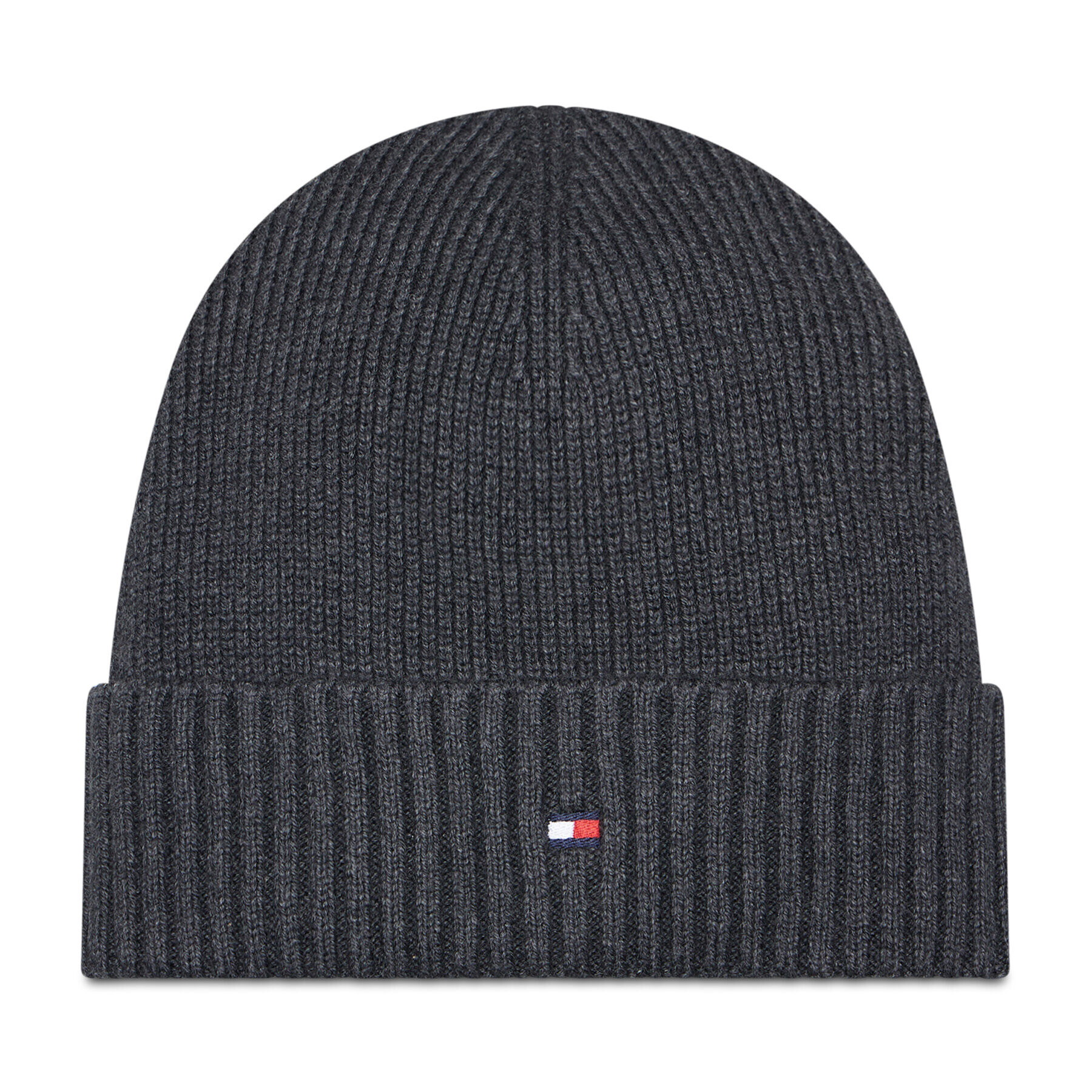 Tommy Hilfiger Шапка Essential Flag Beanie AM0AM10337 Сив - Pepit.bg