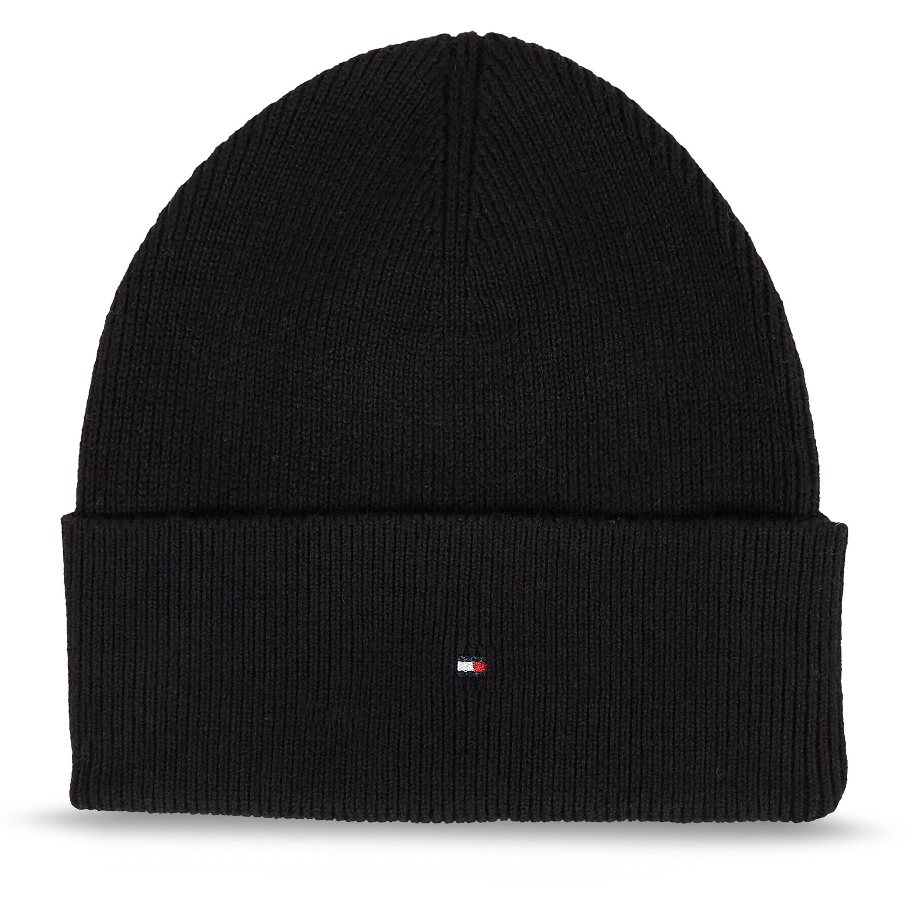 Tommy Hilfiger Шапка Essential Flag Beanie AW0AW15309 Черен - Pepit.bg