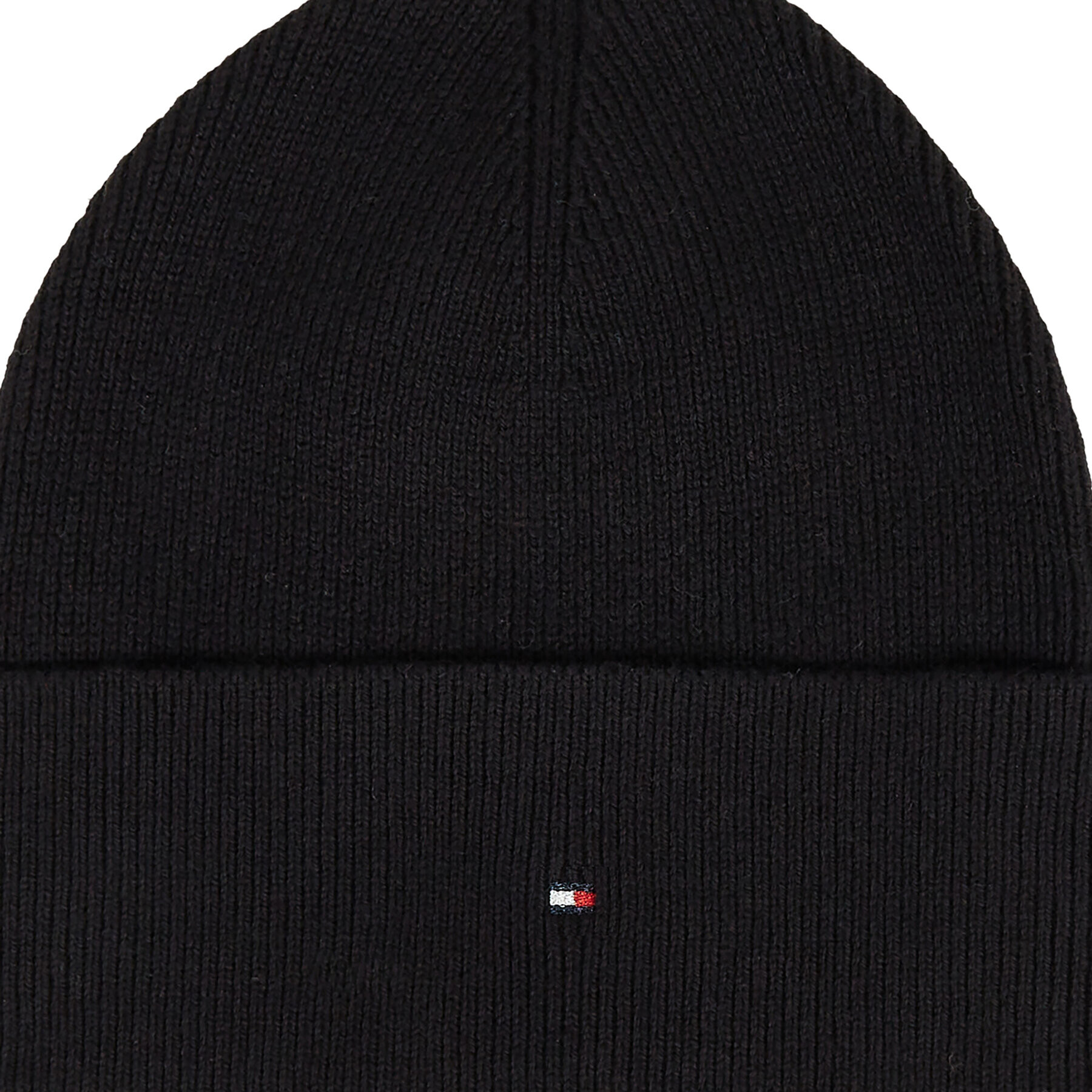 Tommy Hilfiger Шапка Essential Flag Beanie AW0AW15309 Черен - Pepit.bg